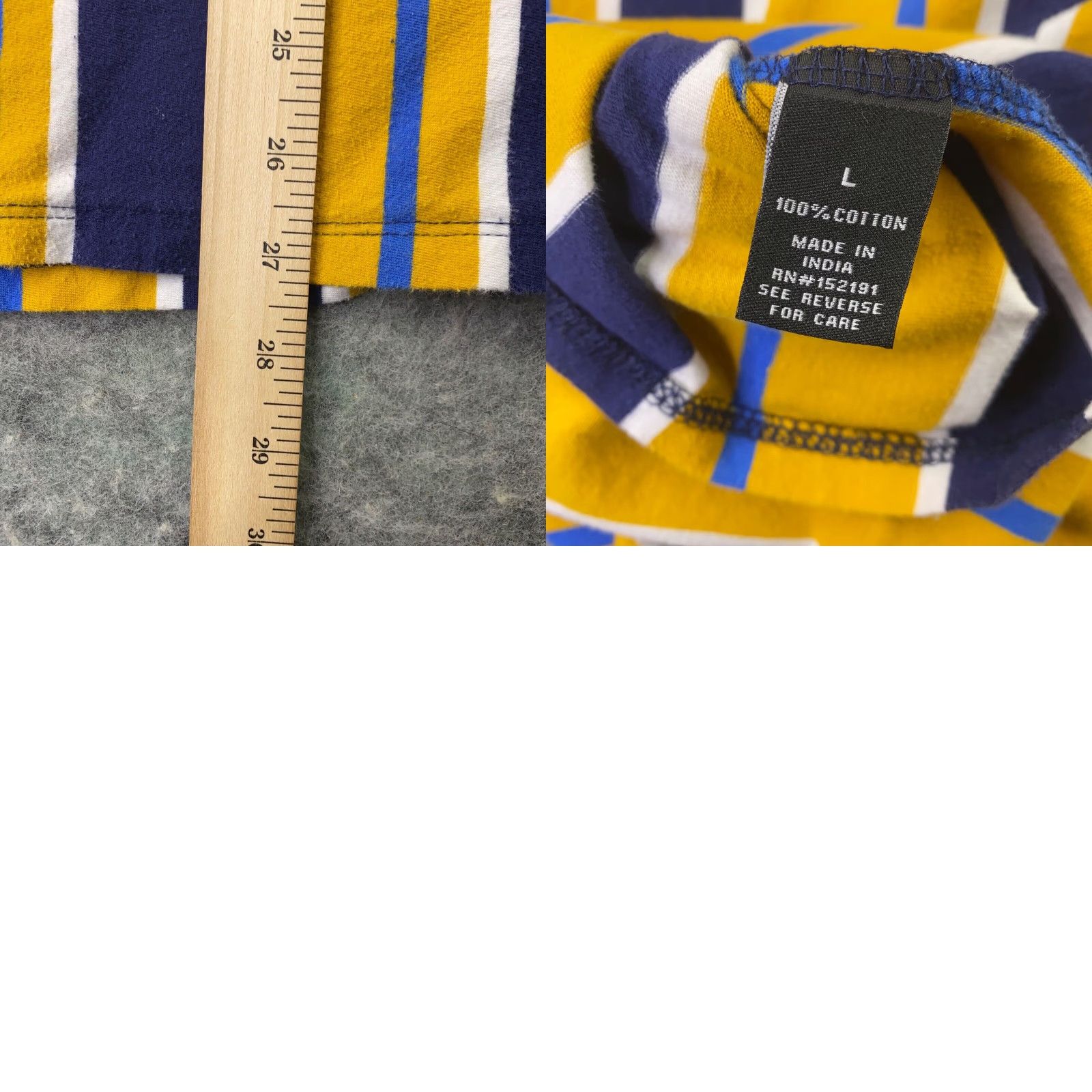 Vintage San Francisco Work Shirt Slim Fit Mens Large Yellow Striped T-Shirt Size US L / EU 52-54 / 3 - 8 Thumbnail
