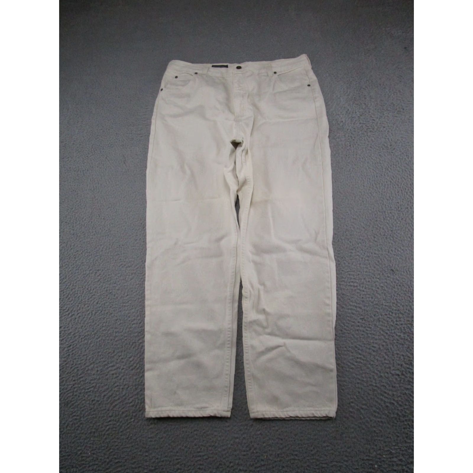 Lands' End VTG Lands' End Womens High Rise Straight Leg Ivory Denim Jeans SZ 18 Tall New Read Size 40" / US 18 - 5 Thumbnail