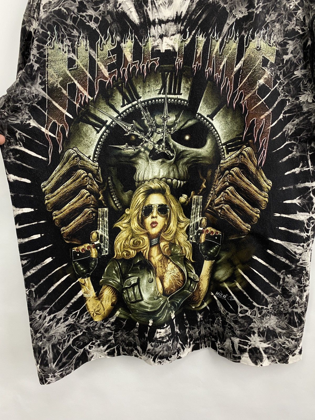 Affliction 💀 Vintage 90s Skull Sexy Girl Hell Time DeathT-Shirt Rare Size US L / EU 52-54 / 3 - 10 Thumbnail