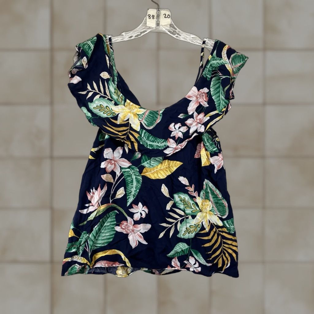 Old Navy Old Navy Women's Blouse XS Floral Hawaiian Summer Casual Flutter Sleeve Rayon 90s Multicolor Size XS / US 0-2 / IT 36-38 - 1 Thumbnail