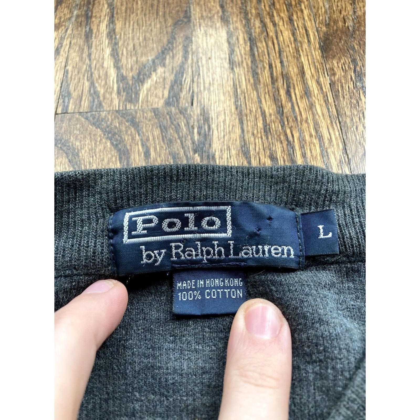 Polo Ralph Lauren Vintage Polo Ralph Lauren Jacket Mens Large Gray Cardigan Pony Cotton Knit Zip Full Size US L / EU 52-54 / 3 - 6 Thumbnail
