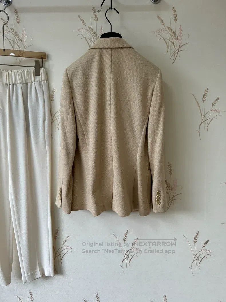 Loro Piana Loro Piana Cream silk cotton blazer Size S / US 4 / IT 40 - 3 Thumbnail
