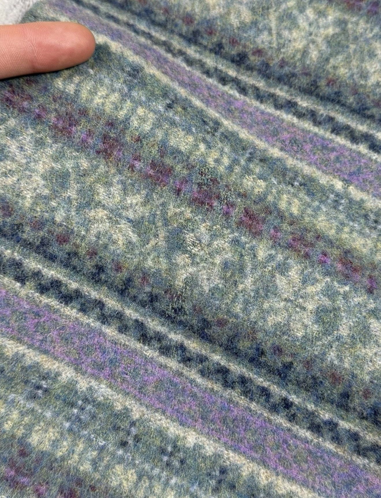 Barbour Barbour 100% Lambs wool Fair Isle Scarf Gray Purple Fringe Size ONE SIZE - 8 Thumbnail