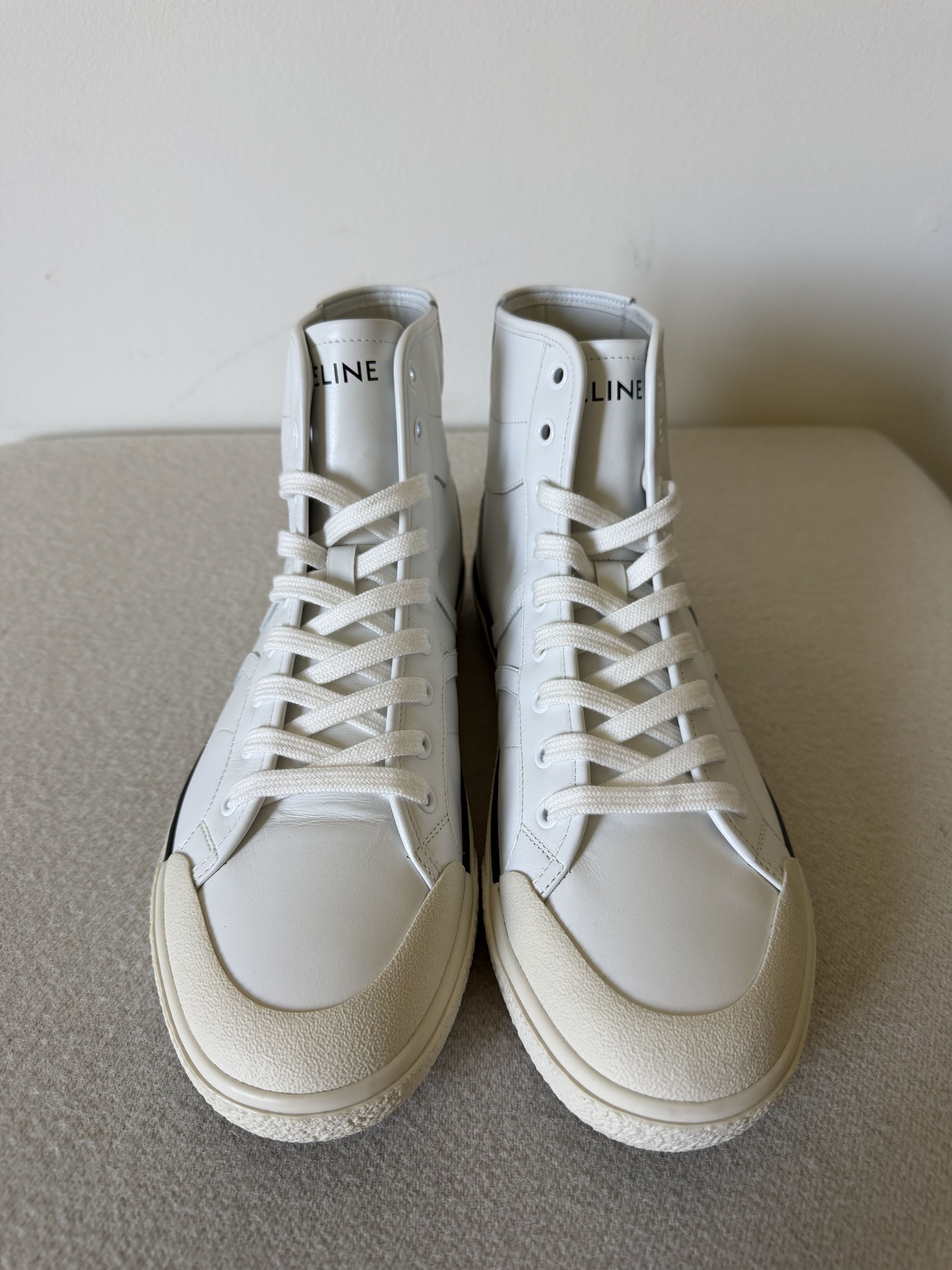 Celine Celine Alan AS-02 Mid Sneakers in White Calfskin Size US 9 / EU 42 - 4 Thumbnail