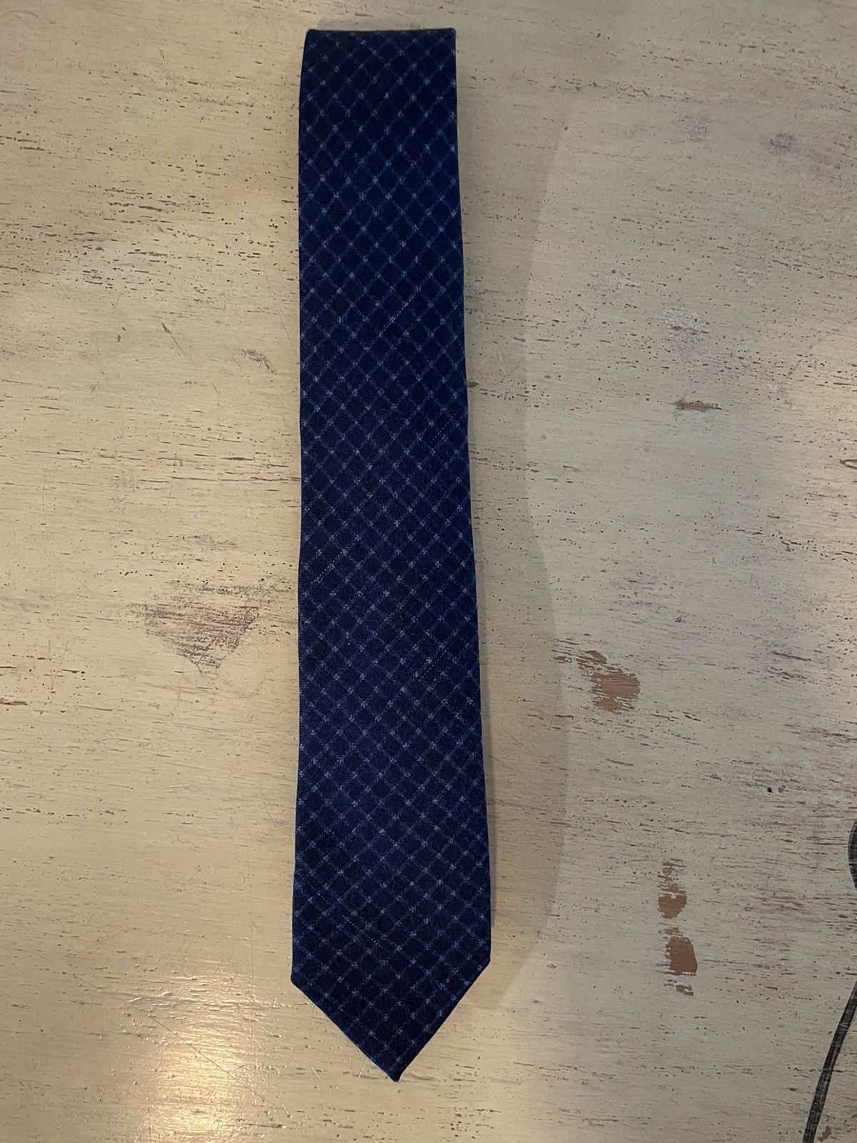 Ralph Lauren Black Label Check Print Wool-Silk Skinny Tie Size ONE SIZE - 1 Thumbnail