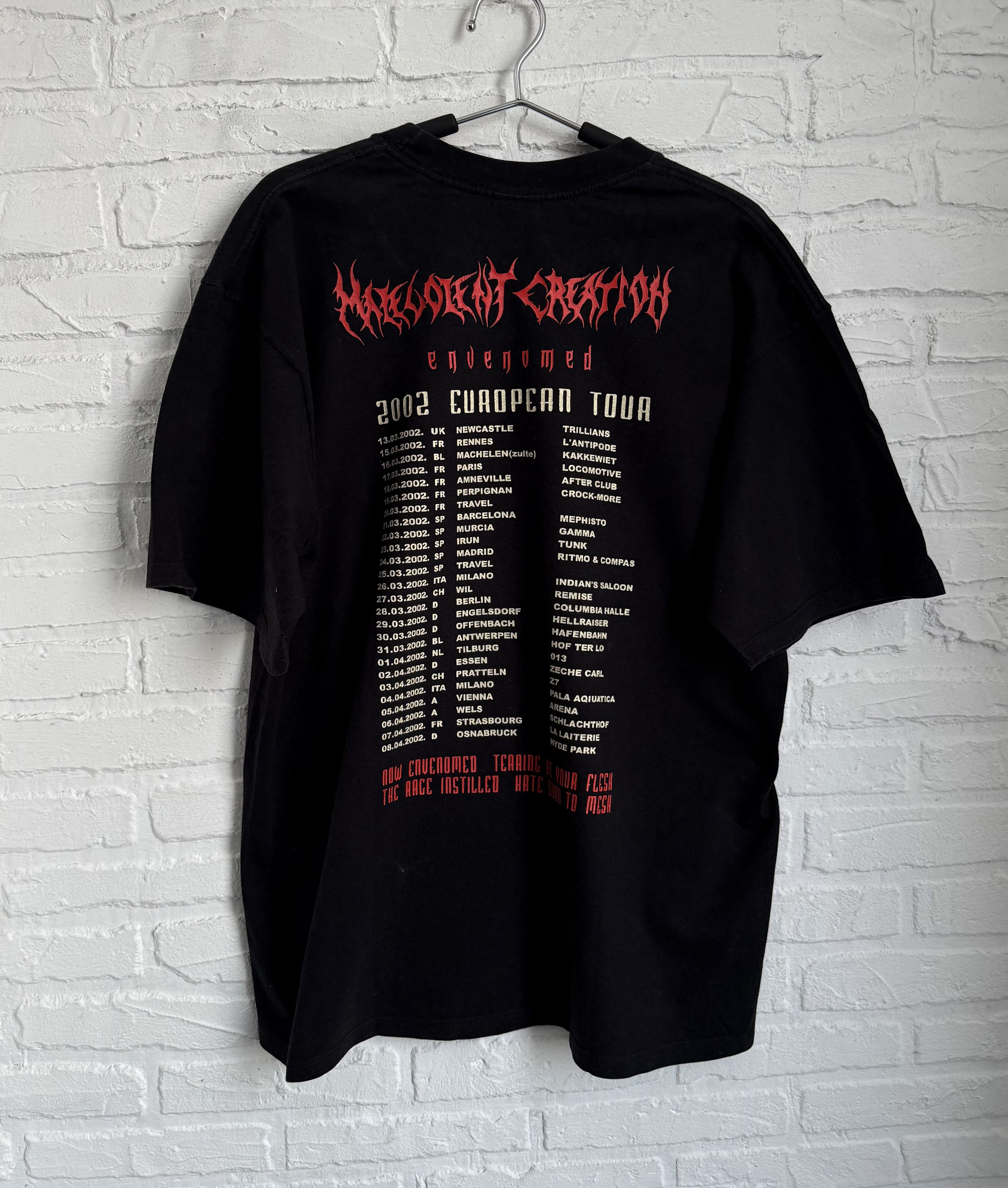 Vintage Malevolent Creation Envenomed European Tour tee
