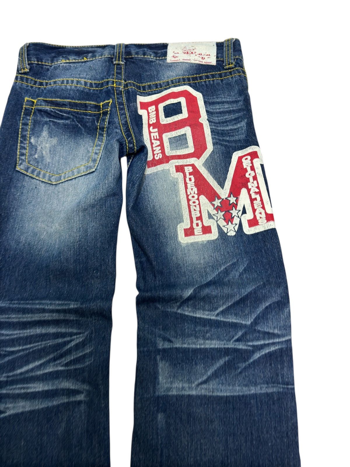 Hysteric Glamour Blue Moon Straight Cut Low Rise Jeans Y2K Graphic Denim Size US 31 - 10 Thumbnail