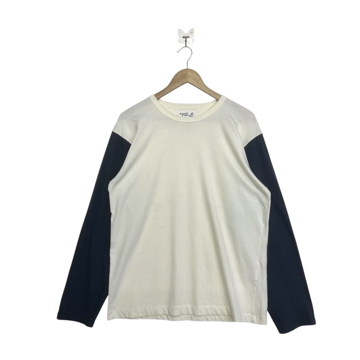 AGNES.B VINTAGE TWO TONE COLOUR LONG SLEEVE TSHIRT