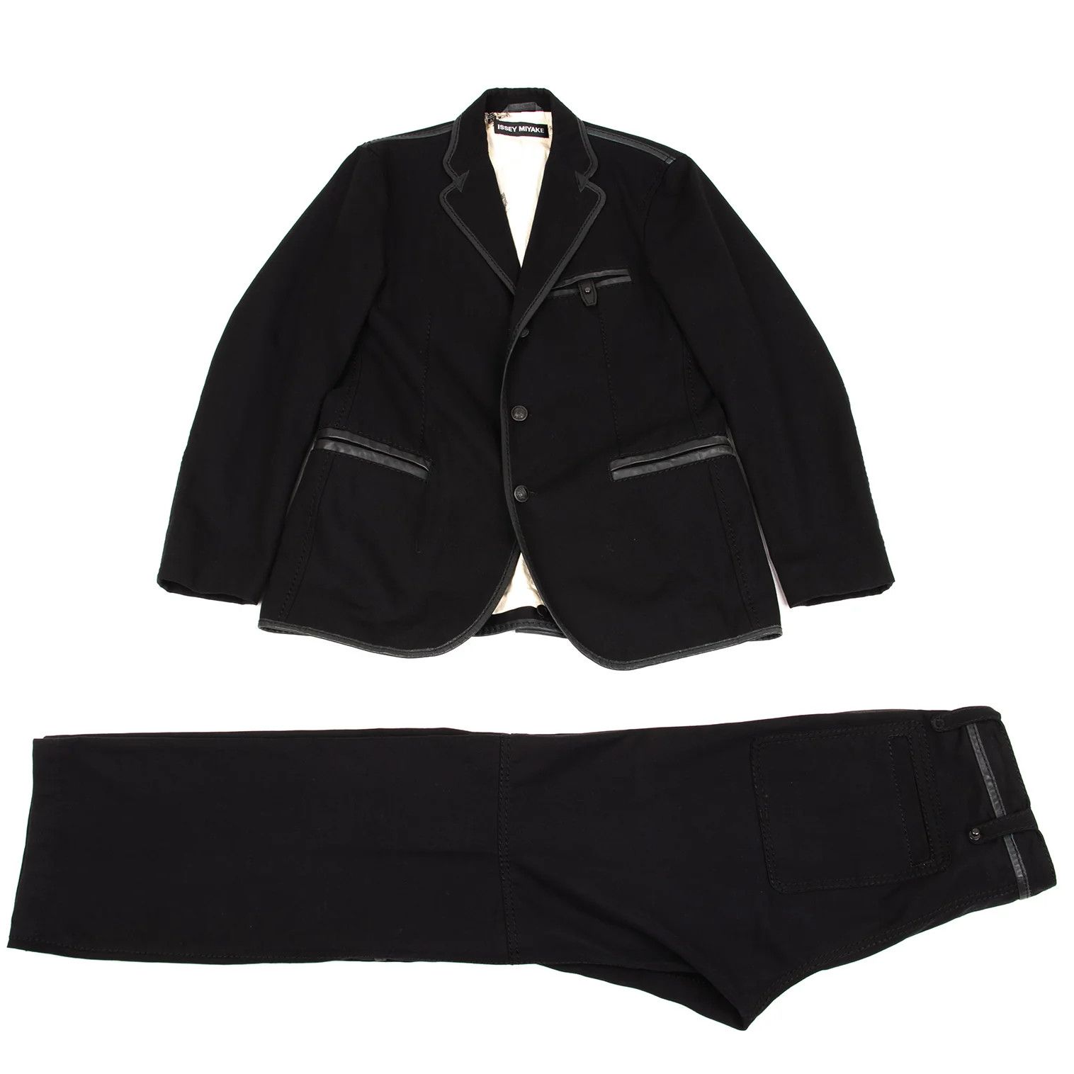 Issey Miyake Canvas Setup with Leather Piping in Black Size US M / EU 48-50 / 2 - 1 Thumbnail