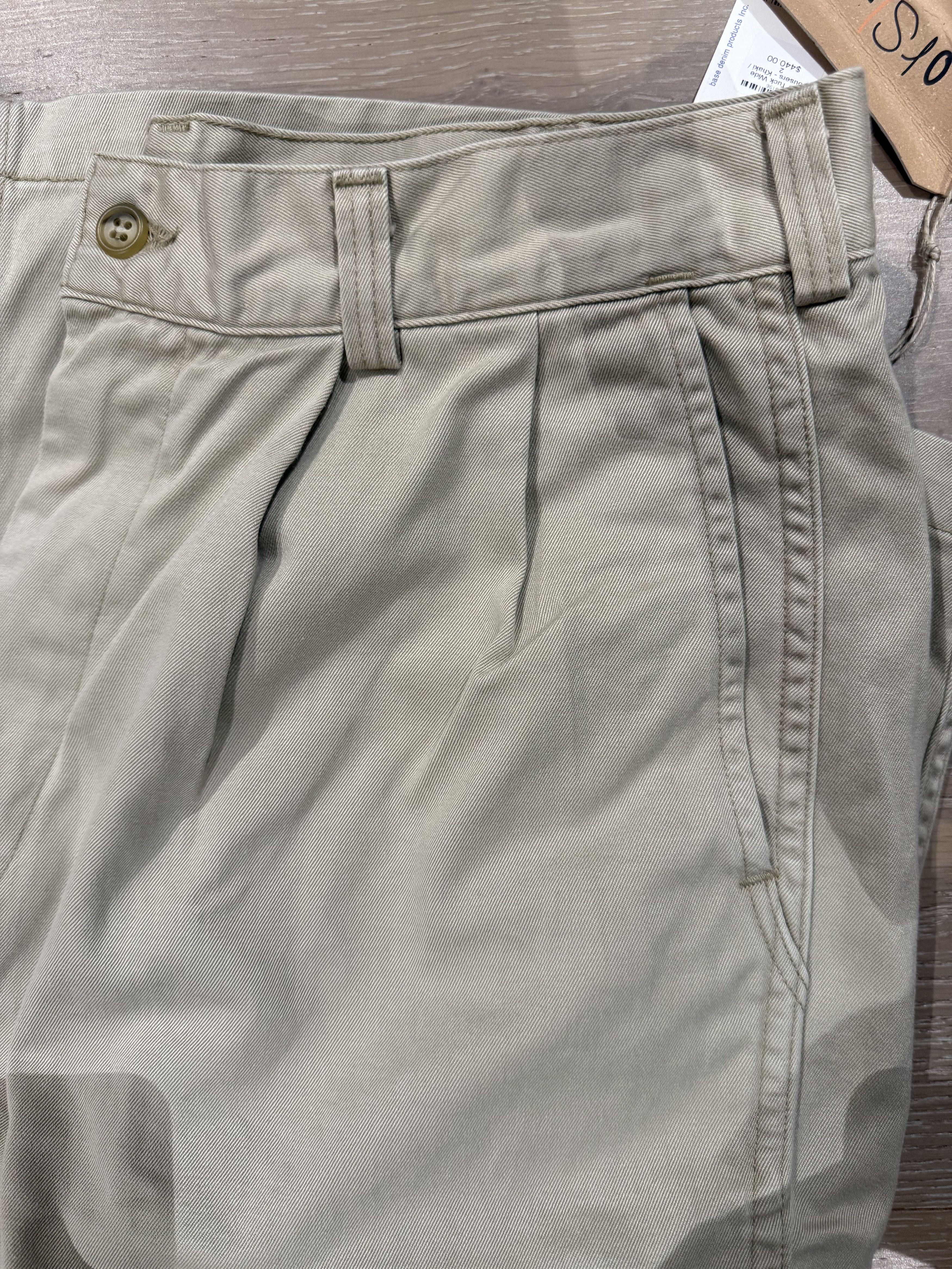 Orslow 💚 Orslow Two Tuck Wide Trousers Khaki Size 2 NEW Size US 32 / EU 48 - 8 Thumbnail