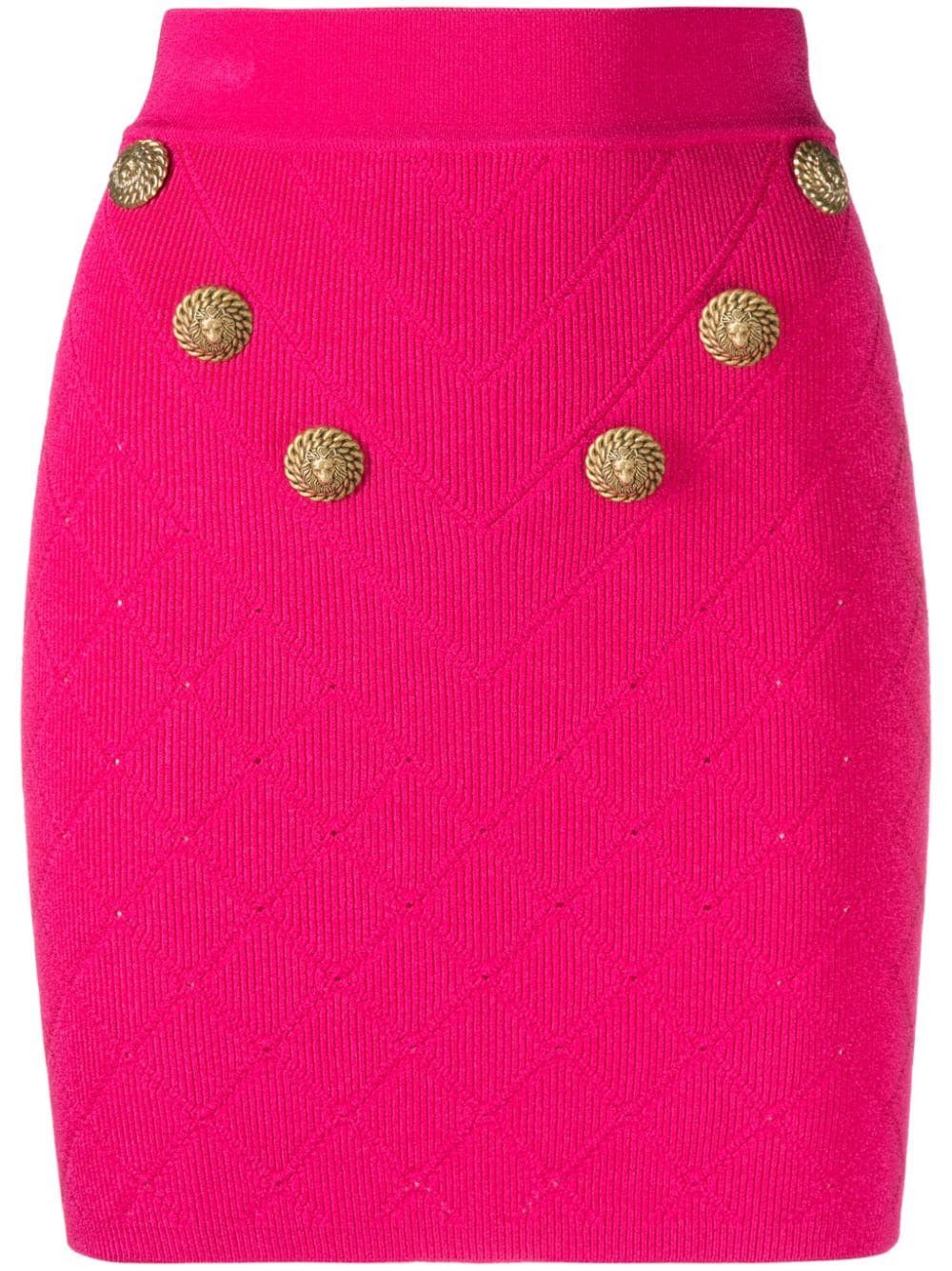 Balmain BUTTONED KNITTED MINI SKIRT Size 27" / US 4 / IT 40 - 1 Thumbnail
