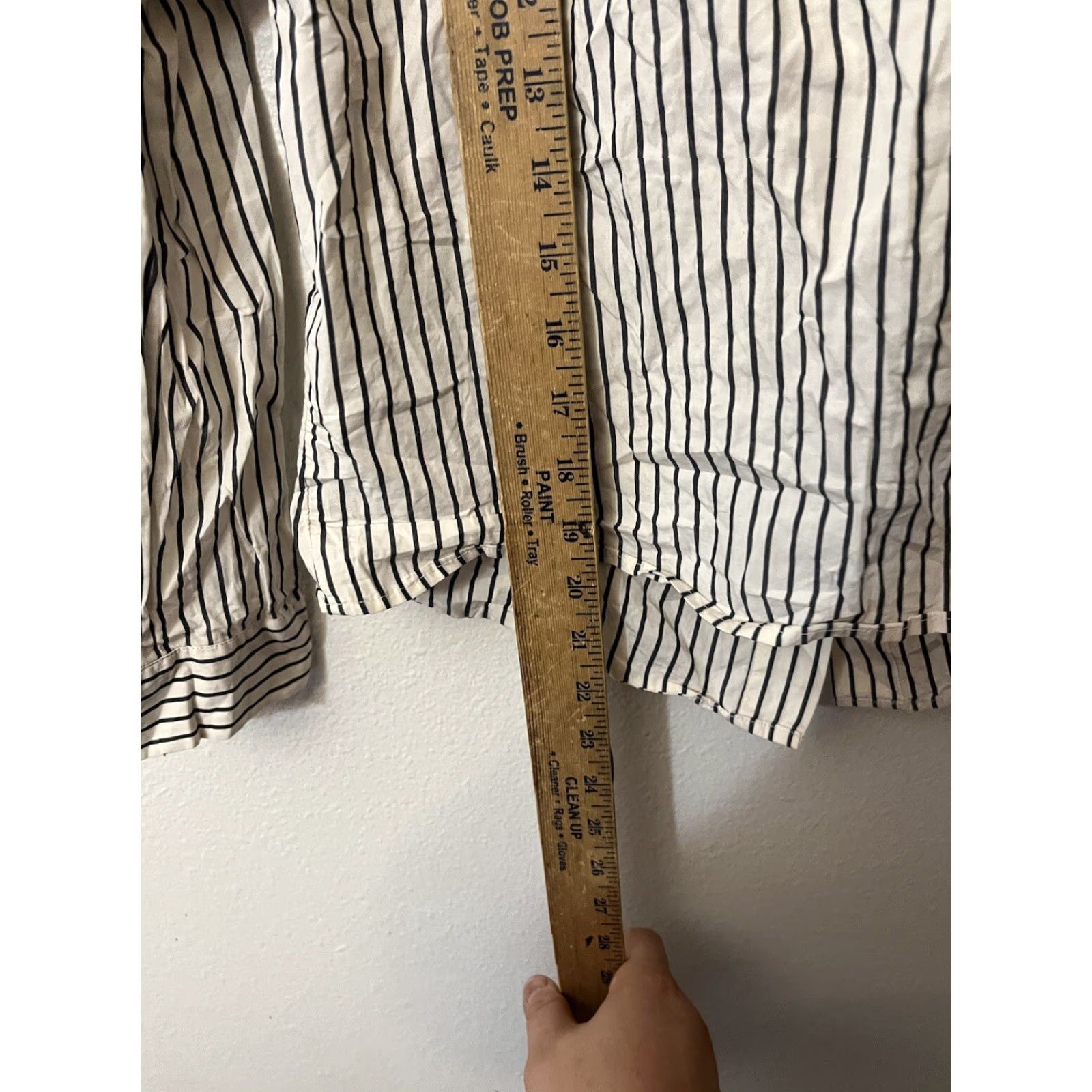 H&M H&M Women Off Shoulder Tie Front White Striped Blouse 6 Size M / US 6-8 / IT 42-44 - 4 Thumbnail