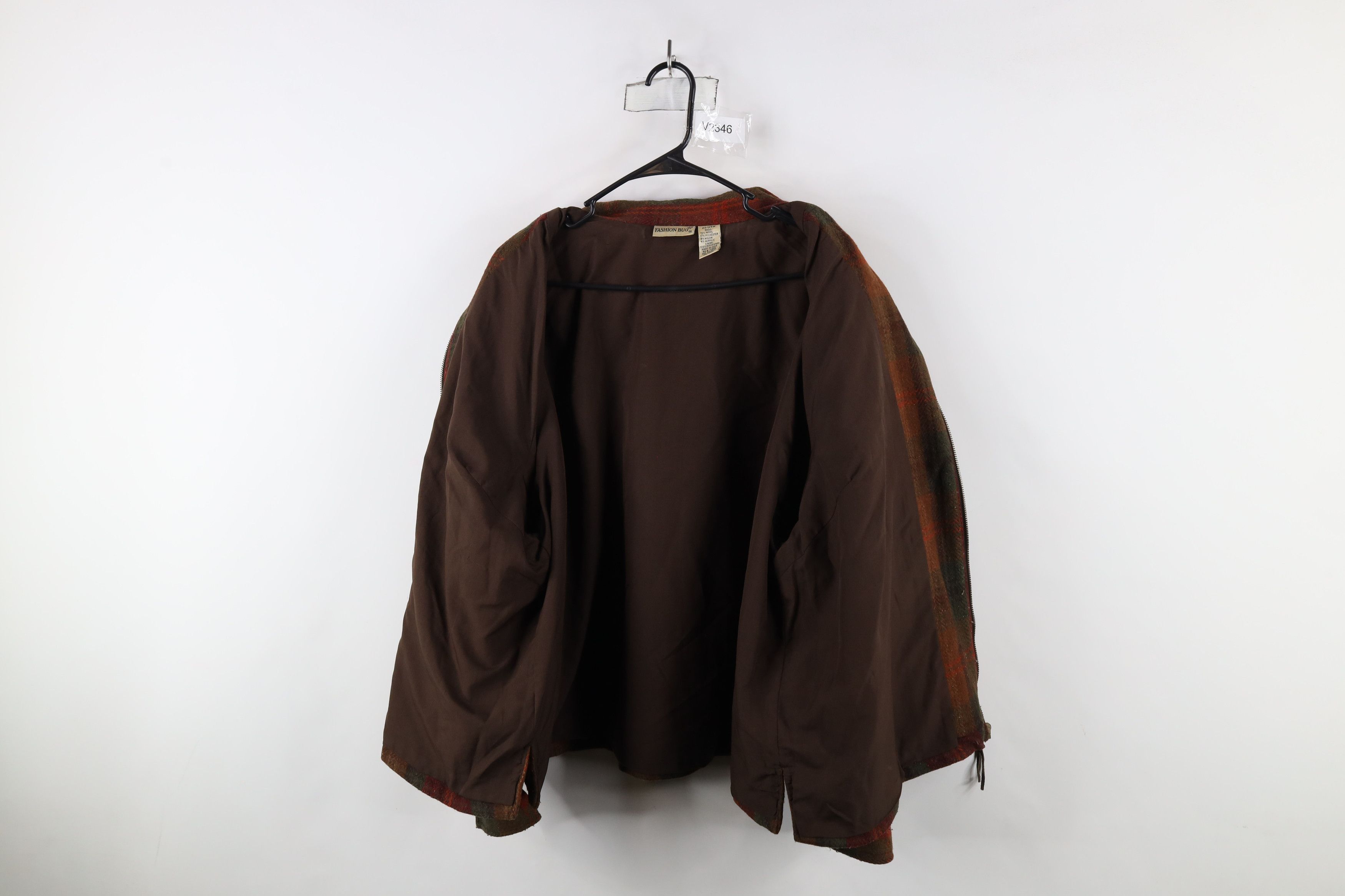 Vintage Vintage 90s Streetwear Back Wool Tweed Bomber Jacket Plaid Size 3XL / US 20-22 - 9 Thumbnail