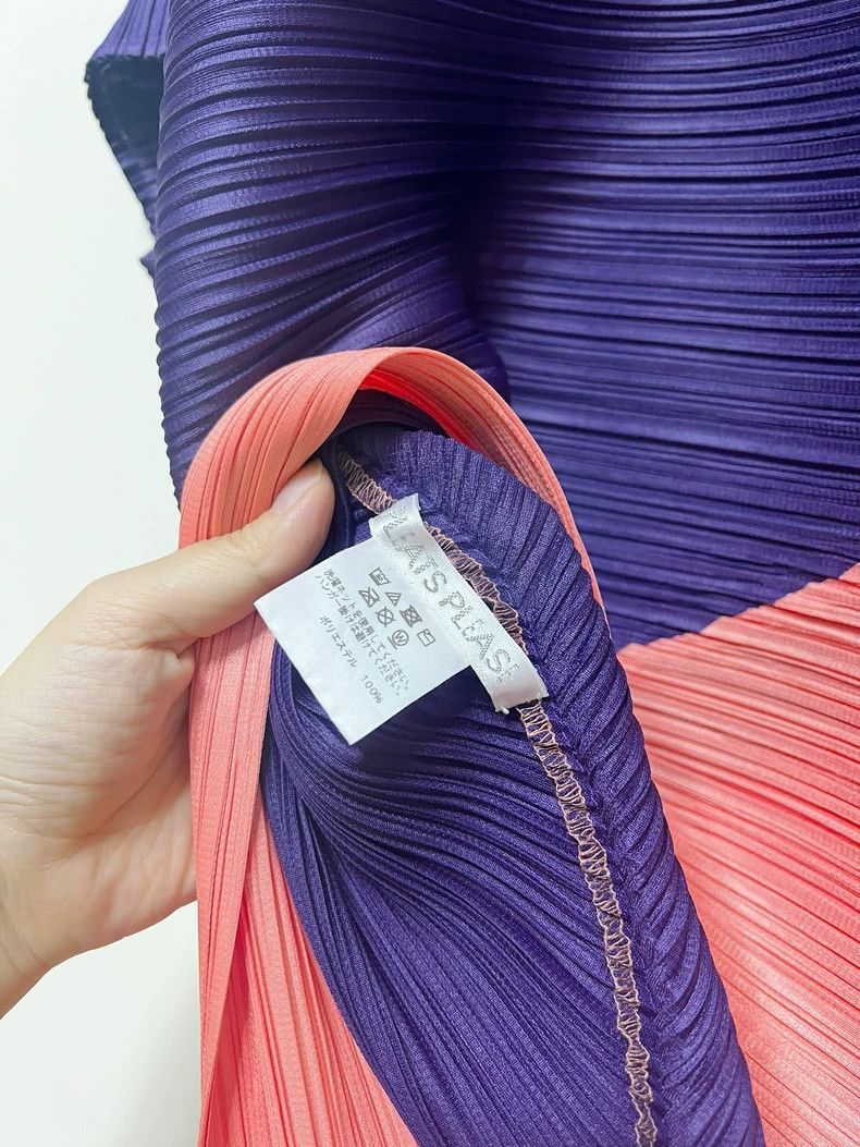 Issey Miyake Issey Miyake size:3 Pink and purple striped short-sleeved Size S / US 4 / IT 40 - 4 Thumbnail