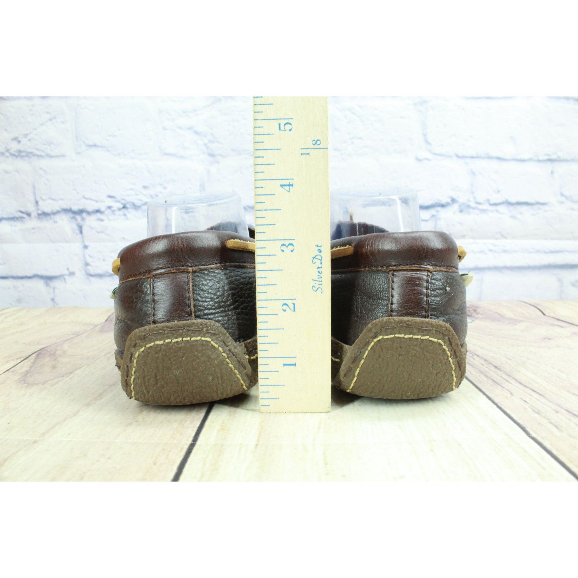 L.L. Bean × Leather LL Bean Men's Leather Flannel Lined Moccasin Slippers 8 M Size US 8 / EU 41 - 6 Thumbnail