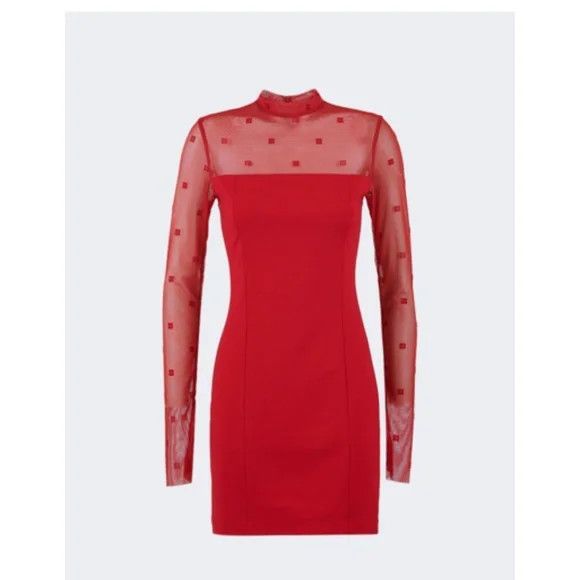 Givenchy GIVENCHY MOCK NECK TUBINO VERMILLION DRESS - NEW WITH TAGS Size XXS / US 00 / IT 34 - 7 Thumbnail