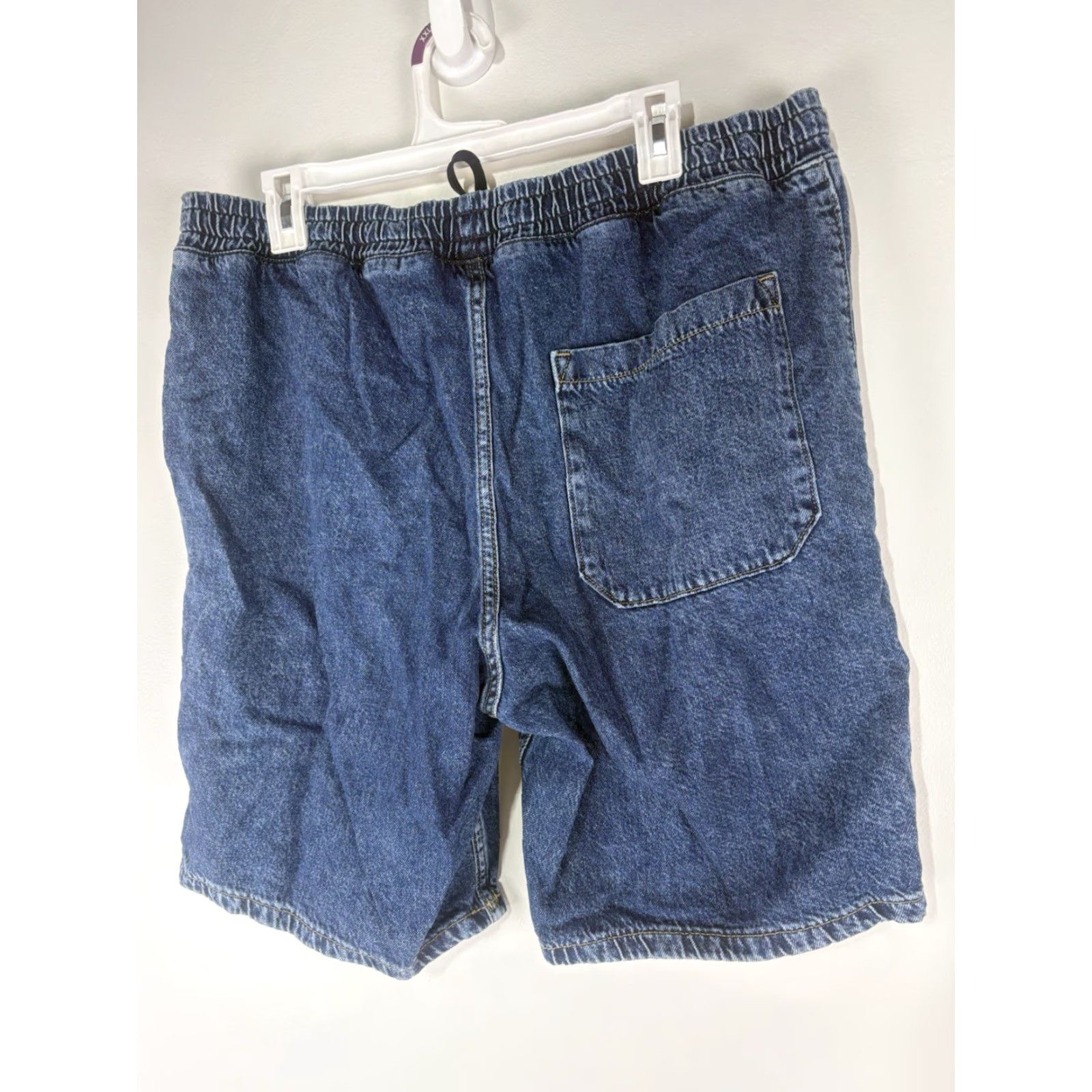 H&M VINTAGE H&M Denim Shorts Men’s Regular Fit Elastic Drawstring Waist Casual Summer 90s Blue Size US 33 - 6 Thumbnail