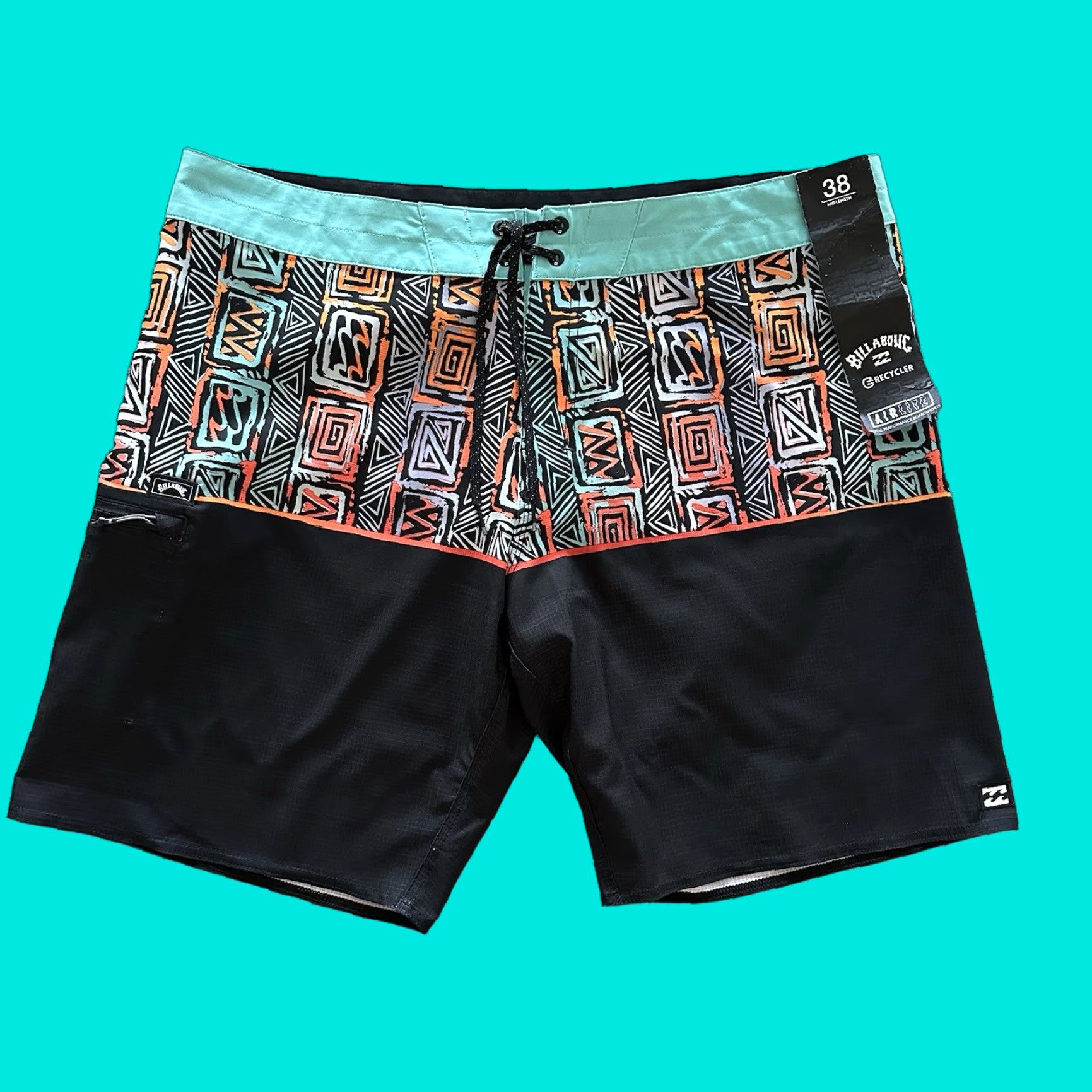 Billabong Billabong Boardshorts 19” Mens Size 38 Black Air Lite Stretch Pro Colorblock 90% Polyester 10% Spandex Mens Board Shorts Size US 38 / EU 54 - 1 Thumbnail