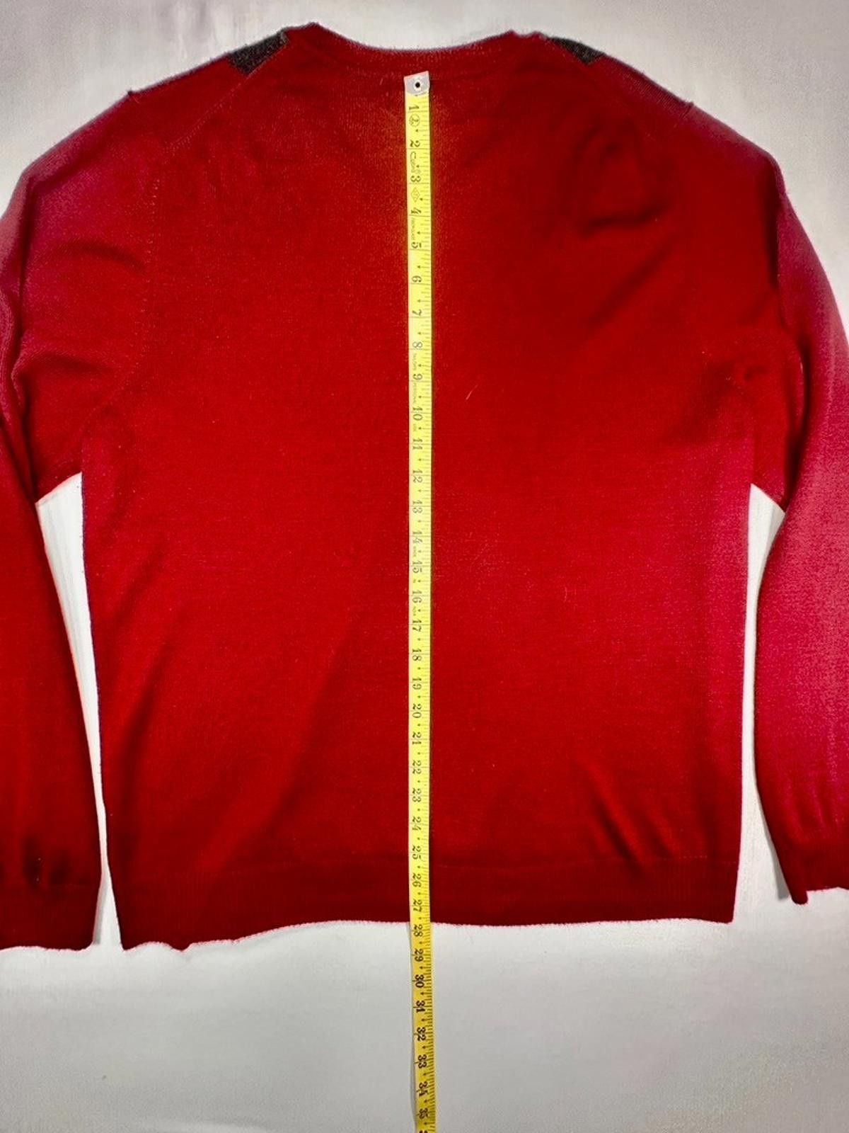 Apt. 9 Apt 9 Merino Wool Blend V-Neck Argyle Sweater Red/Gray XL Size US XL / EU 56 / 4 - 4 Thumbnail