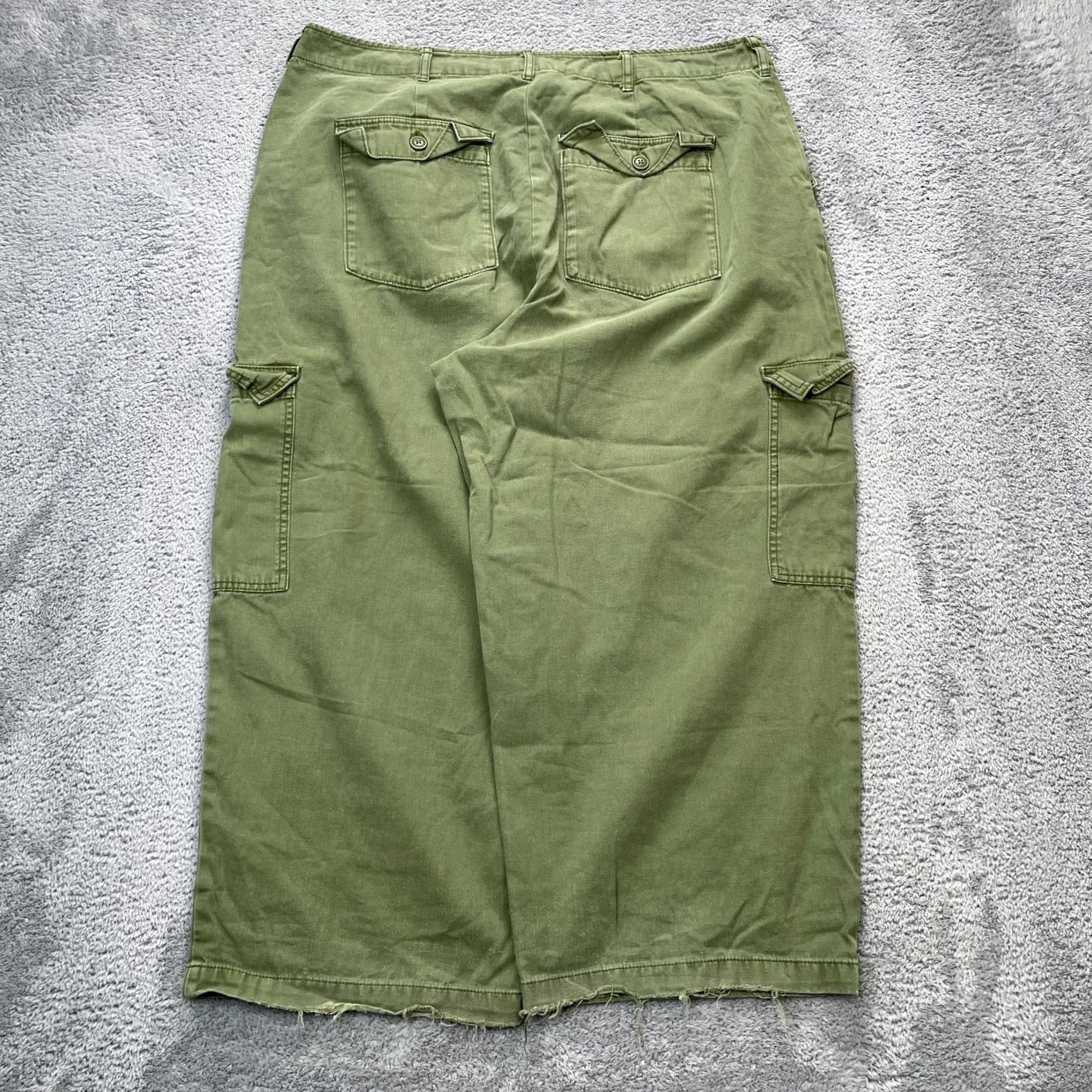 Doublet VINTAGE Baggy Jeans Womens 17 Green y2k Raver Cargo Double Knee Wide Leg Grunge 90s Work Size 27" / US 4 / IT 40 - 7 Thumbnail