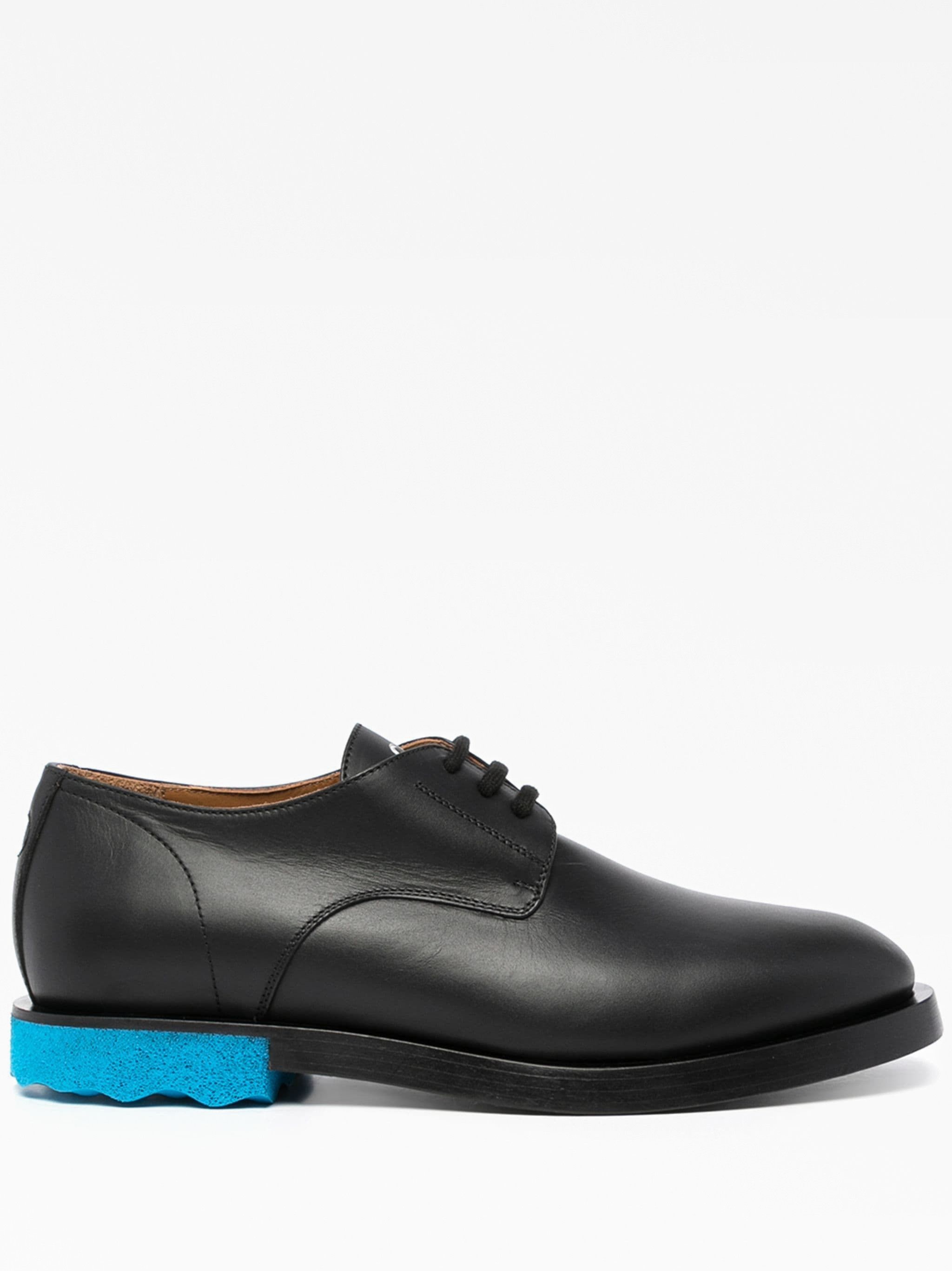 Off-White o1gr1nt0125 Eco Leather Derby Sponge Heel Shoes in Black Size US 8 / EU 41 - 1 Thumbnail