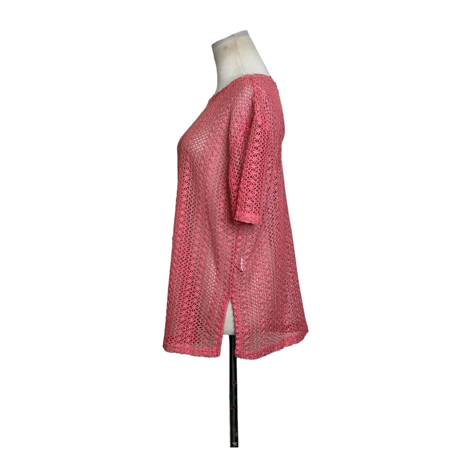 Zara Zara melon pink open crochet short sleeves top size Medium Size M / US 6-8 / IT 42-44 - 8 Thumbnail