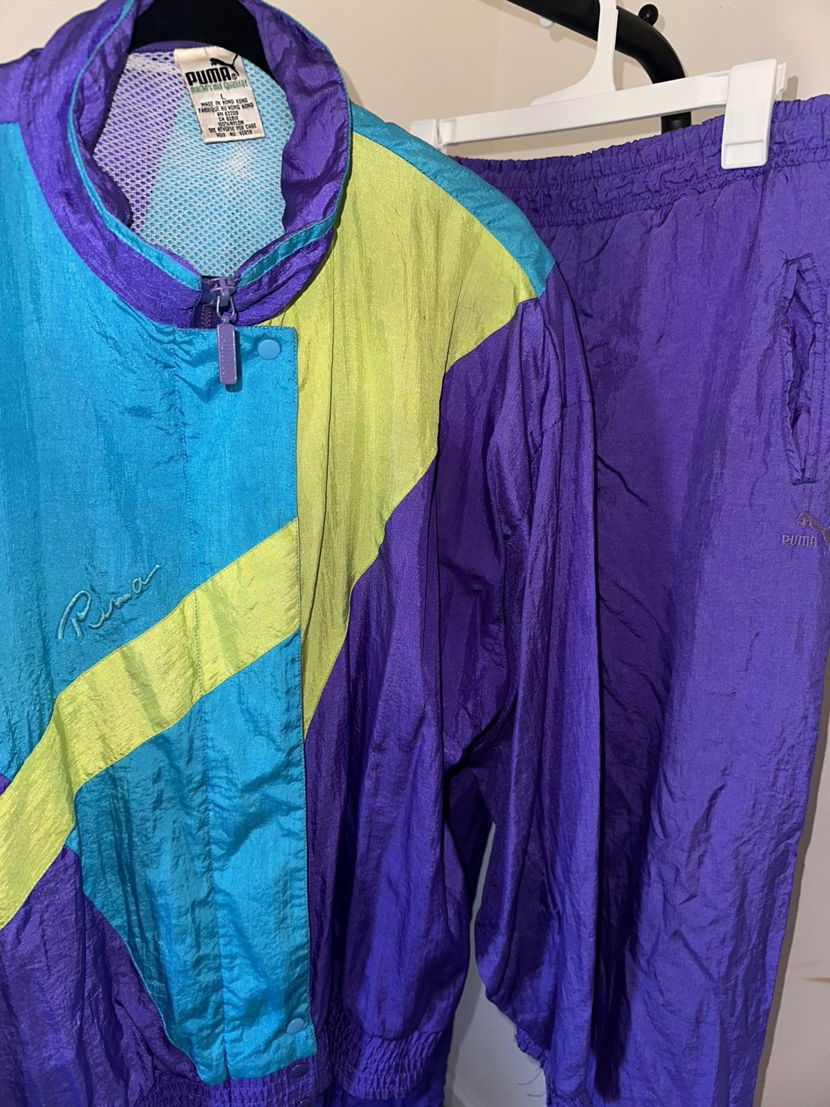 Puma 90s Puma Windbreaker Set | Vintage Sweatsuit Size M / US 6-8 / IT 42-44 - 4 Thumbnail