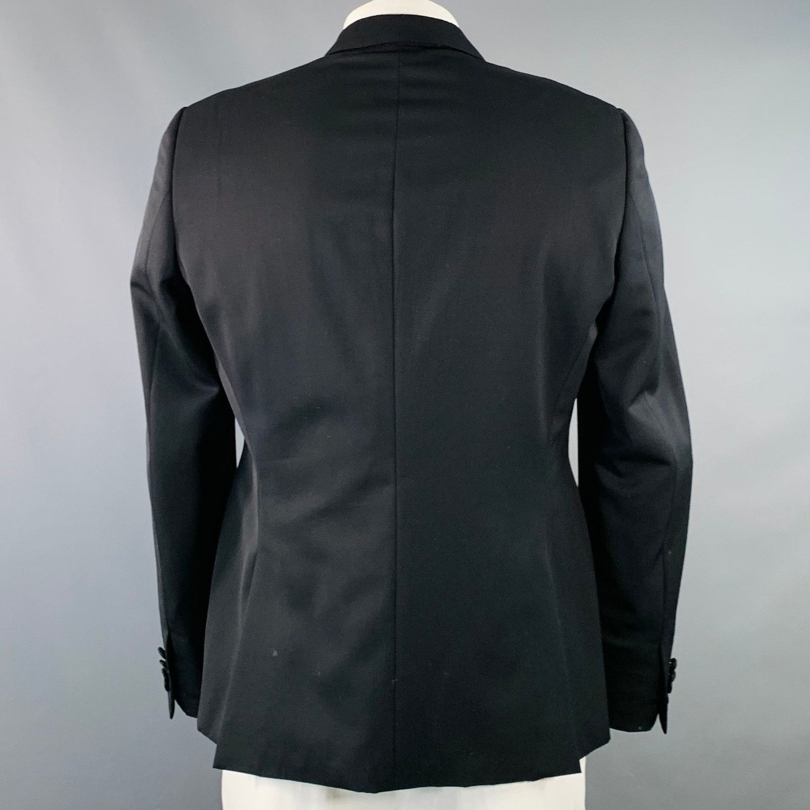 Burberry Prorsum BURBERRY PRORSUM Size 44 Wool Notch Lapel Tuxedo Sport Coat Size 44R - 3 Thumbnail
