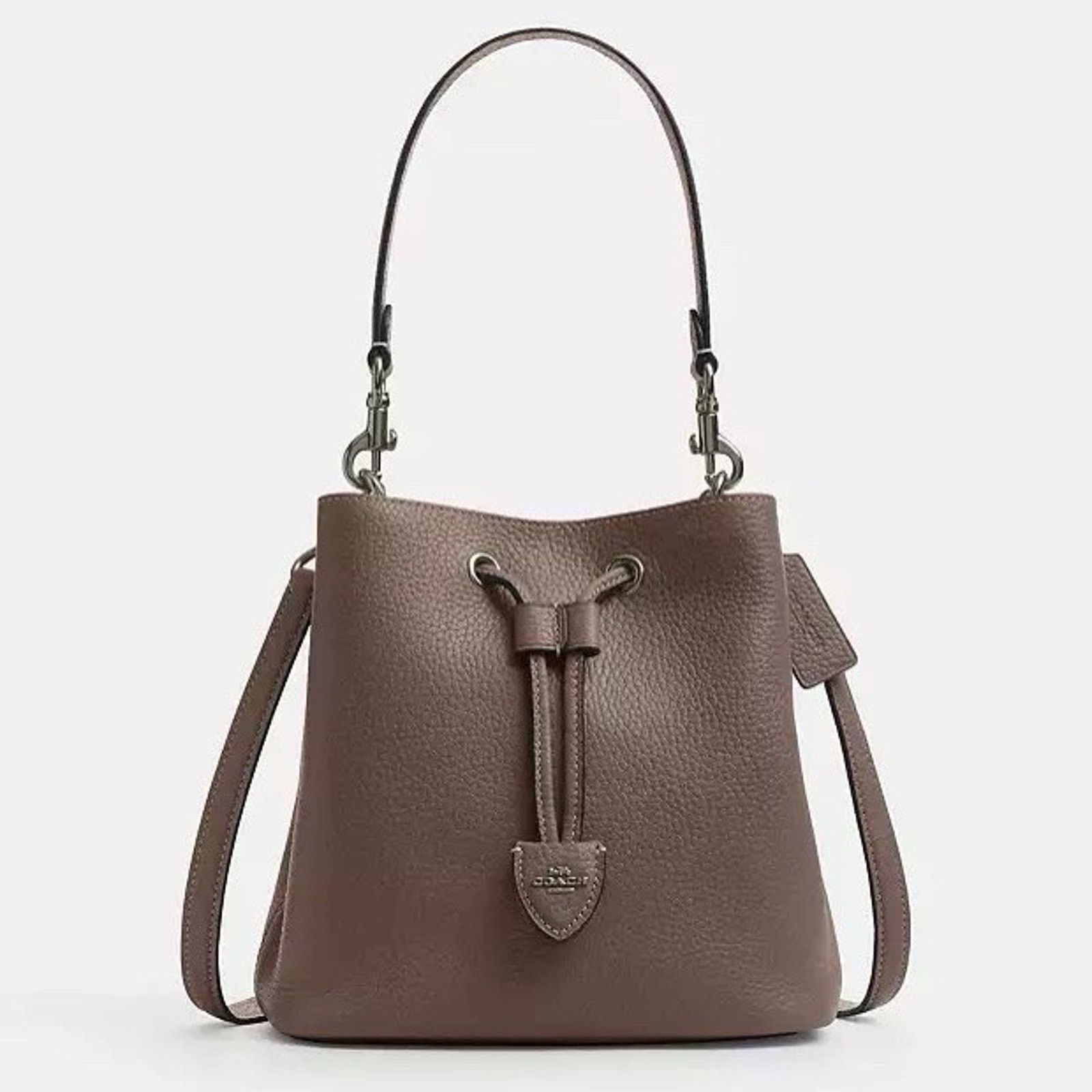 Coach NWT Coach Rowan Bucket Bag Leather CBH06 Qb/Dark Stone Size ONE SIZE - 7 Thumbnail