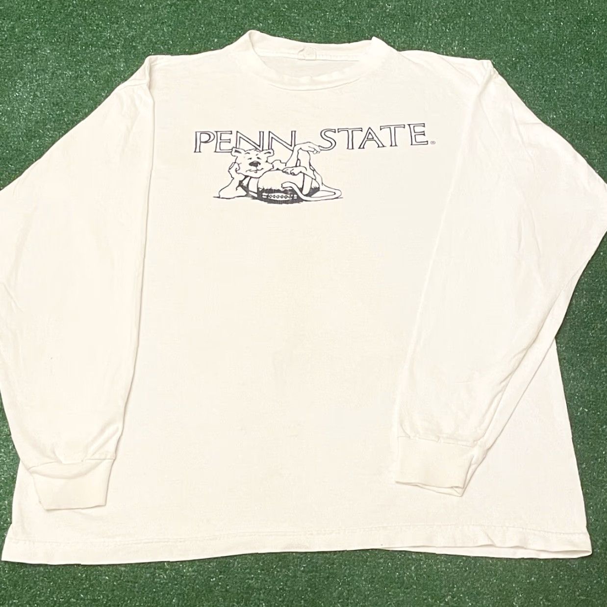 Penn VINTAGE 90s Penn State Nittany Lions Cartoon Logo Long Sleeve Shirt Mens XL White Size US XL / EU 56 / 4 - 3 Thumbnail