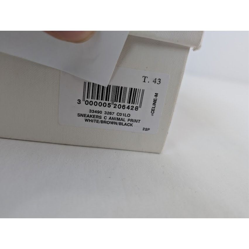 Celine o1rshd1 Smooth Leather Low Top Sneakers White/ Brown/ Black Size US 10 / EU 43 - 23 Thumbnail
