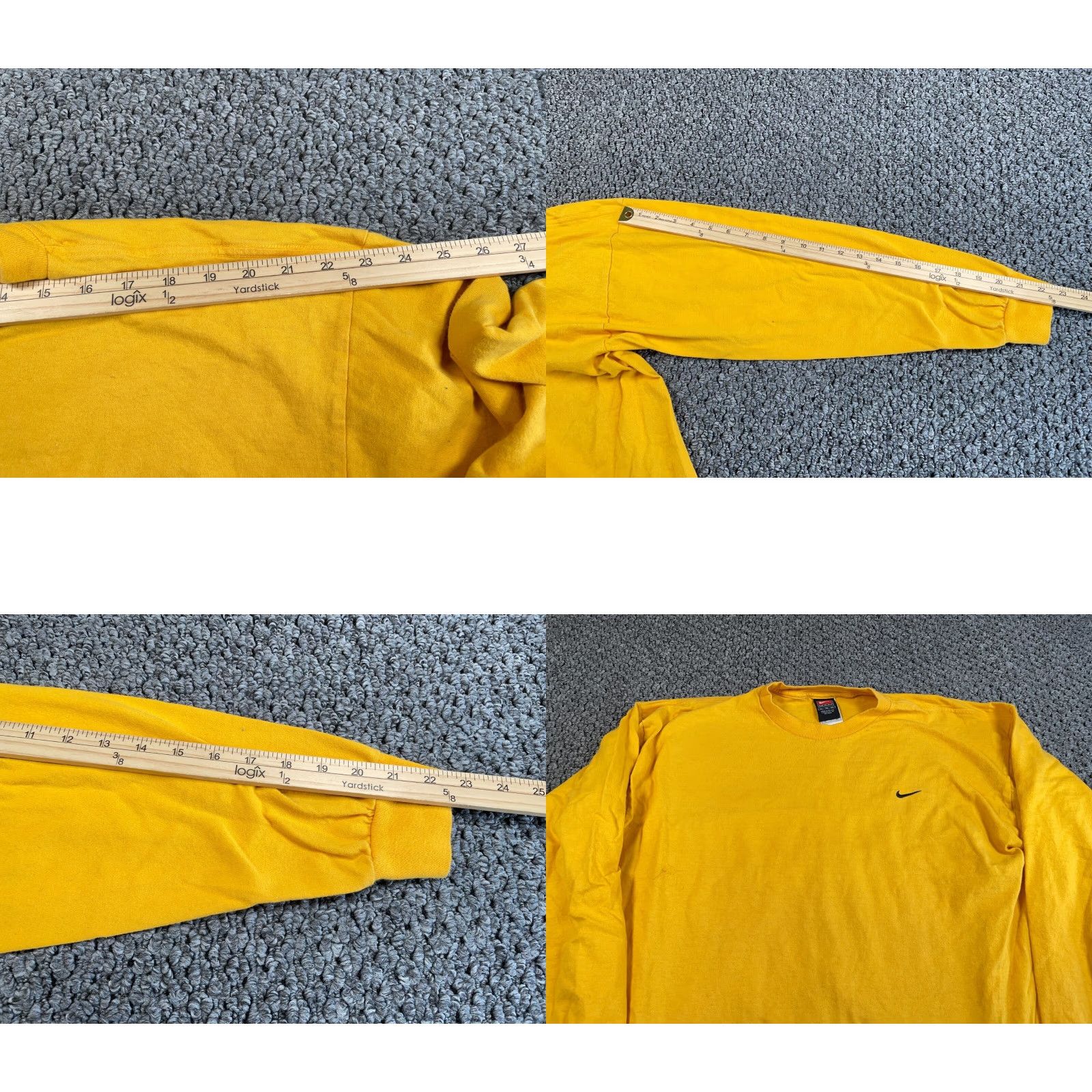 Nike VINTAGE Nike Shirt Adult XL Dark Yellow Embroidered Swoosh 90s Y2K Crew Neck Long Sleeve T-Shirt Mens XL Size US XL / EU 56 / 4 - 8 Thumbnail