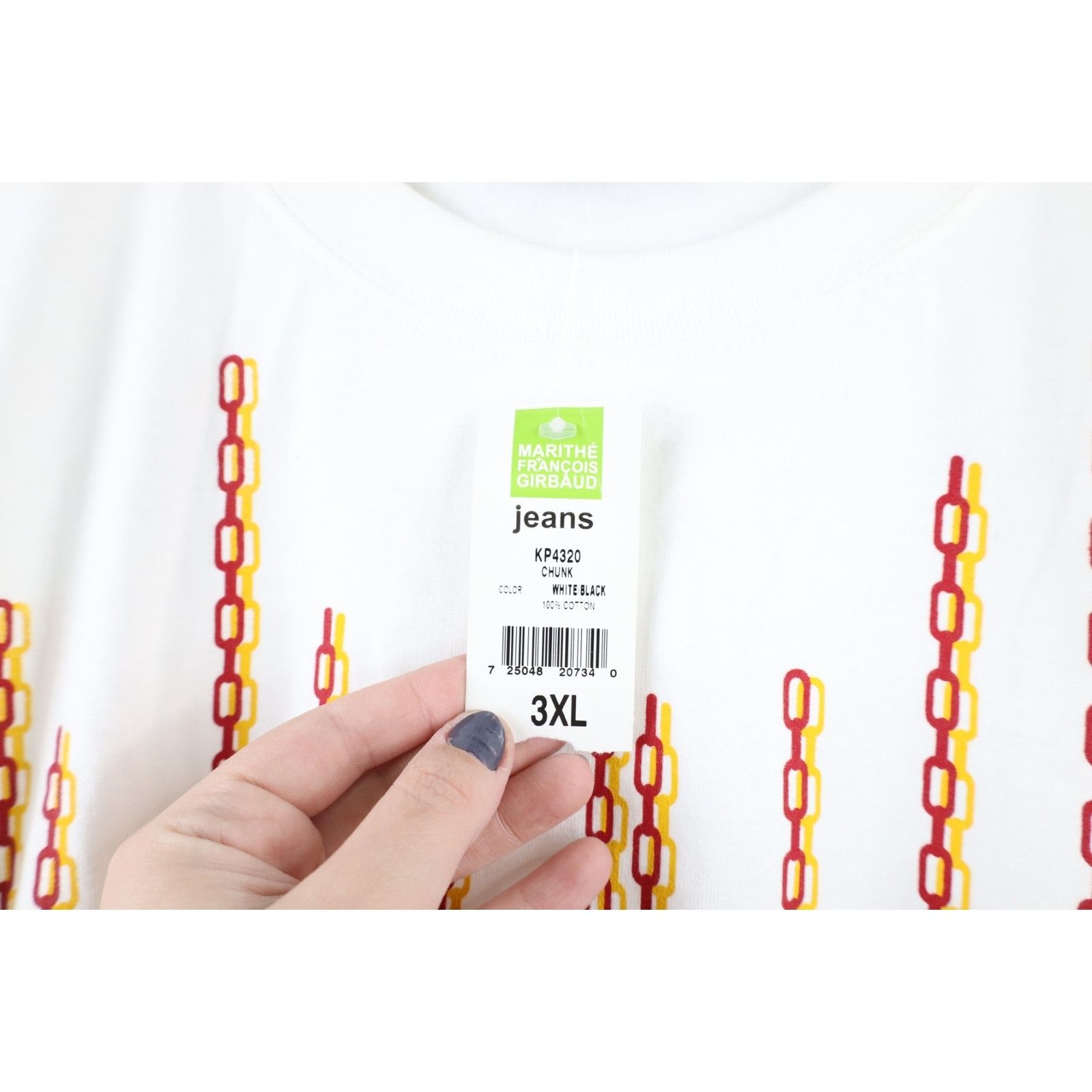 Marithe + Francois Girbaud × Vintage NOS Vtg 90s Marithe Francois Girbaud Chainlink T-Shirt 3XL Size US XXL / EU 58 / 5 - 4 Thumbnail