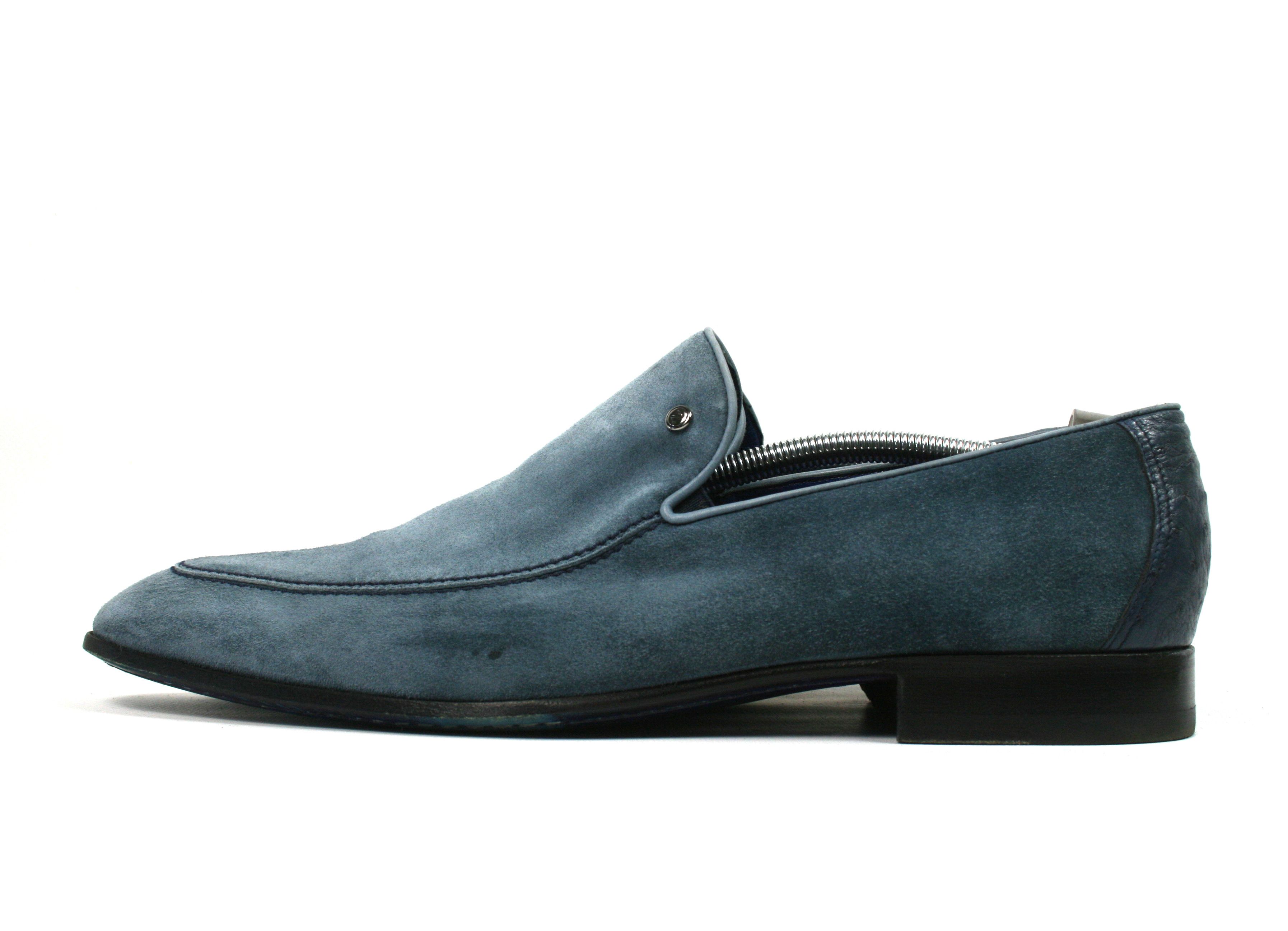 Zilli Suede Ostrich Leather Loafers Size US 11 / EU 44 - 2 Thumbnail