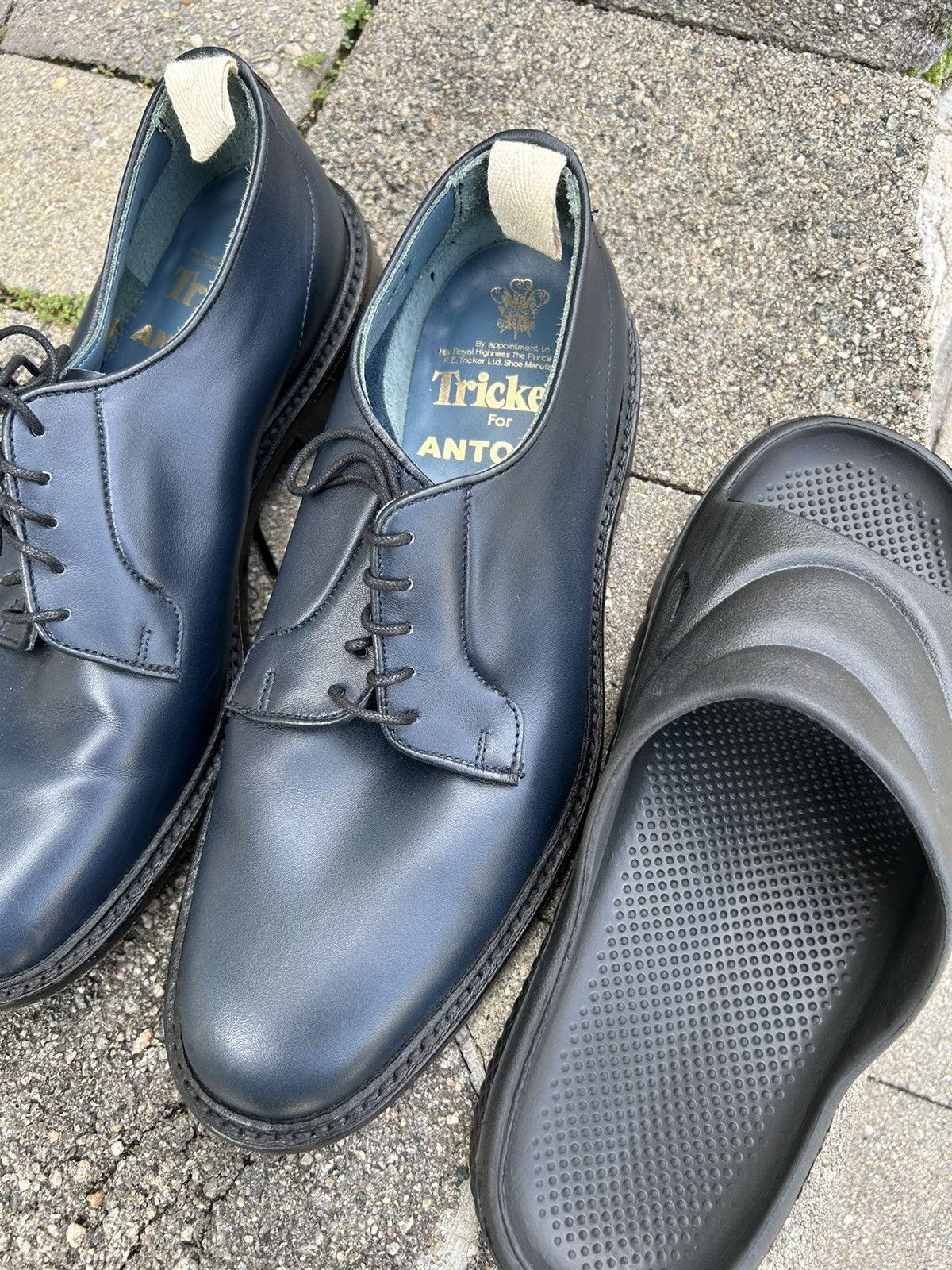 Tricker's Trickers for Antonia Navy Leather Derby Shoes Size US 7.5 / EU 40-41 - 8 Thumbnail