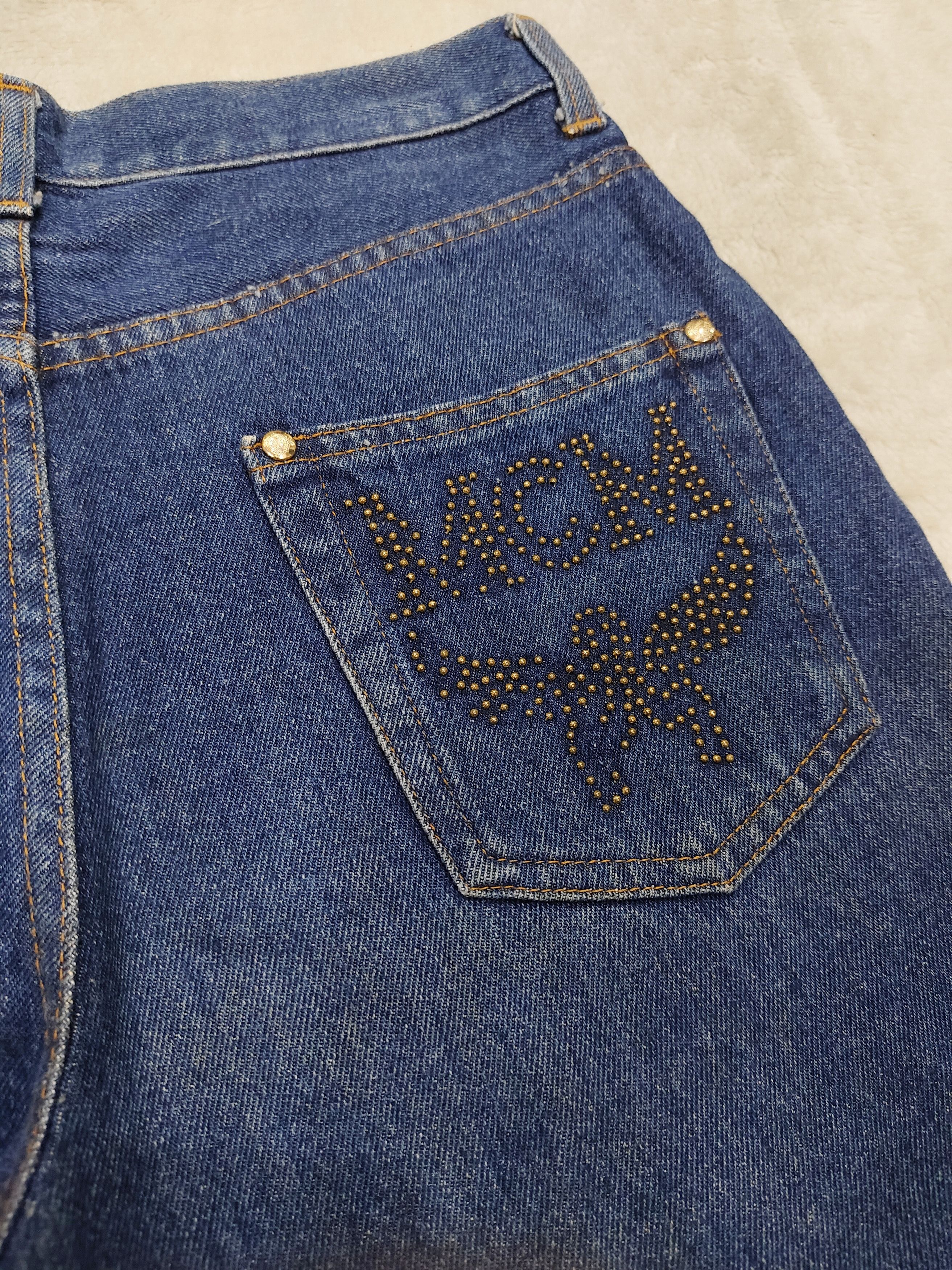 MCM 90s MCM💥Archive Y2K Studded Logo High Waist Baggy Jeans Size 31" - 4 Thumbnail