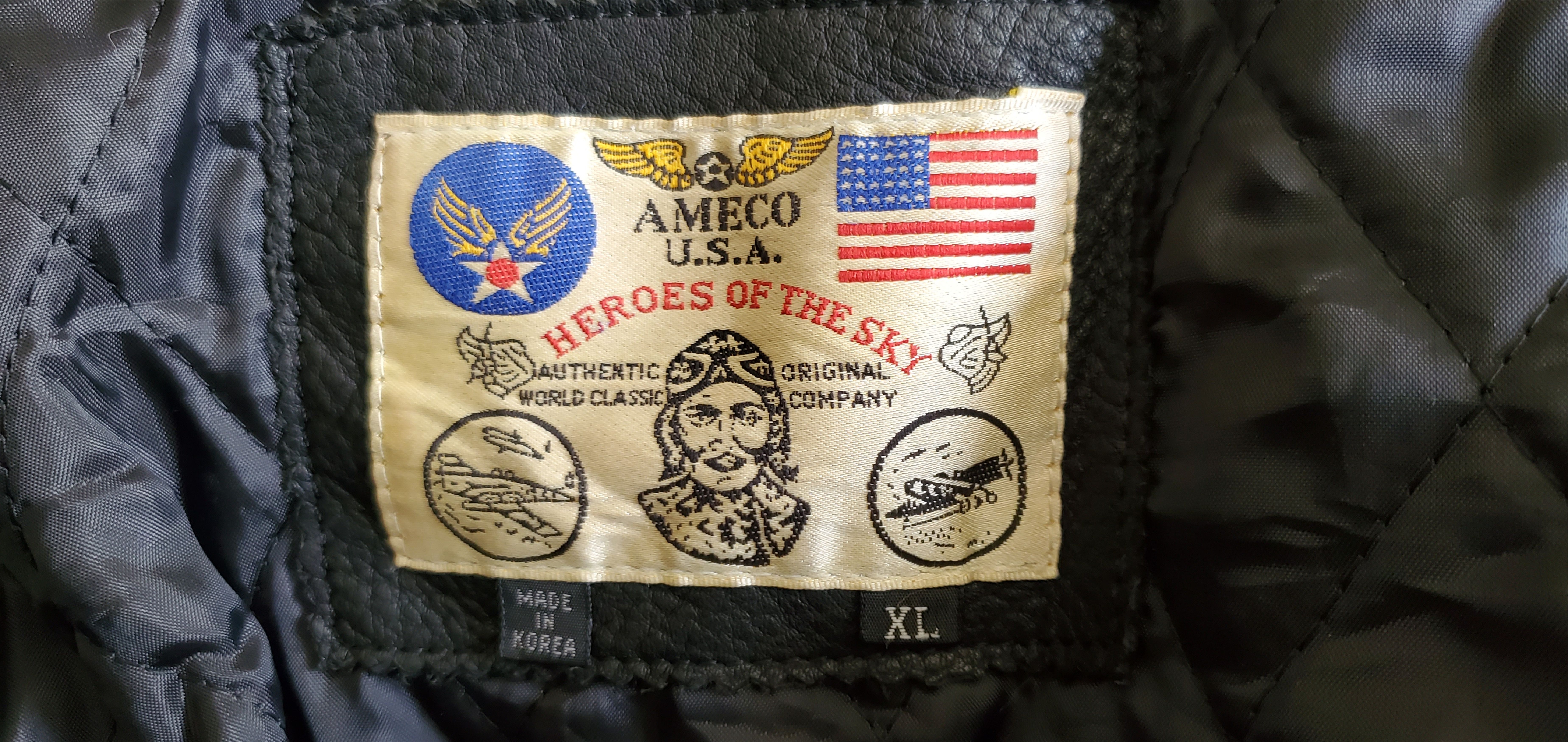 Other Vintage AMECO Black Leather Biker Jacket Size US XL / EU 56 / 4 - 3 Thumbnail