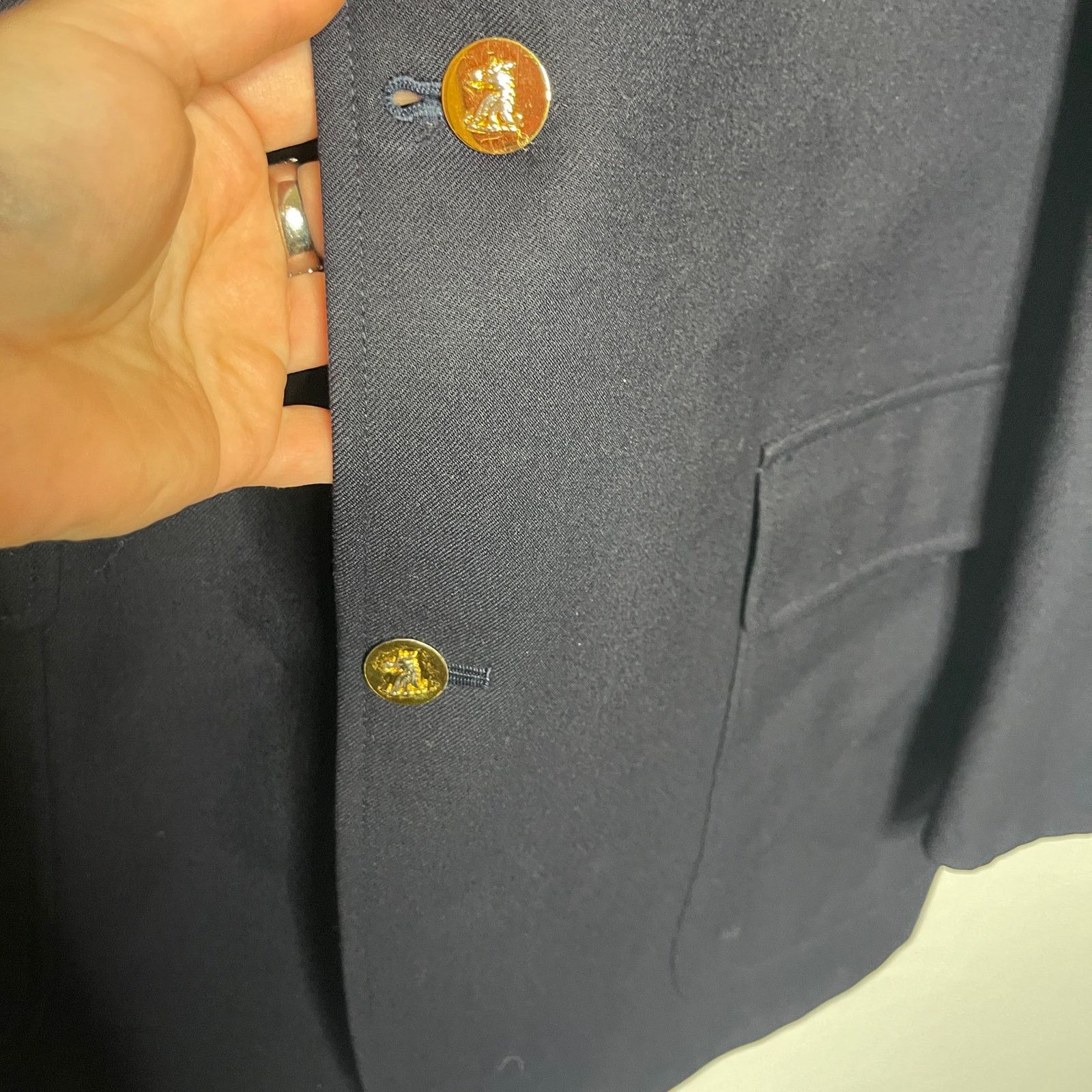 J. Press J. Press Navy Blur 100% Wool Gold Button Closure Blazer 44L Size 44L - 7 Thumbnail