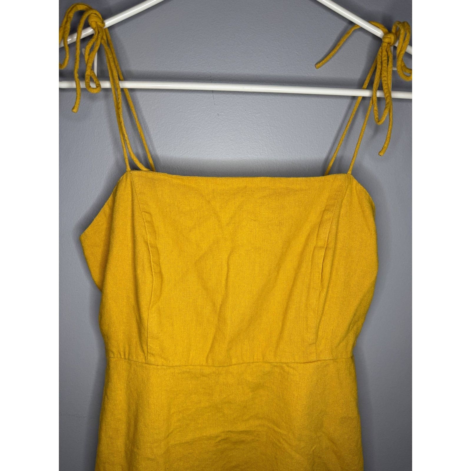 Old Navy Old Navy Tie-Strap Smocked Fit & Flare Mini Dress Yellow M Size M / US 6-8 / IT 42-44 - 5 Thumbnail