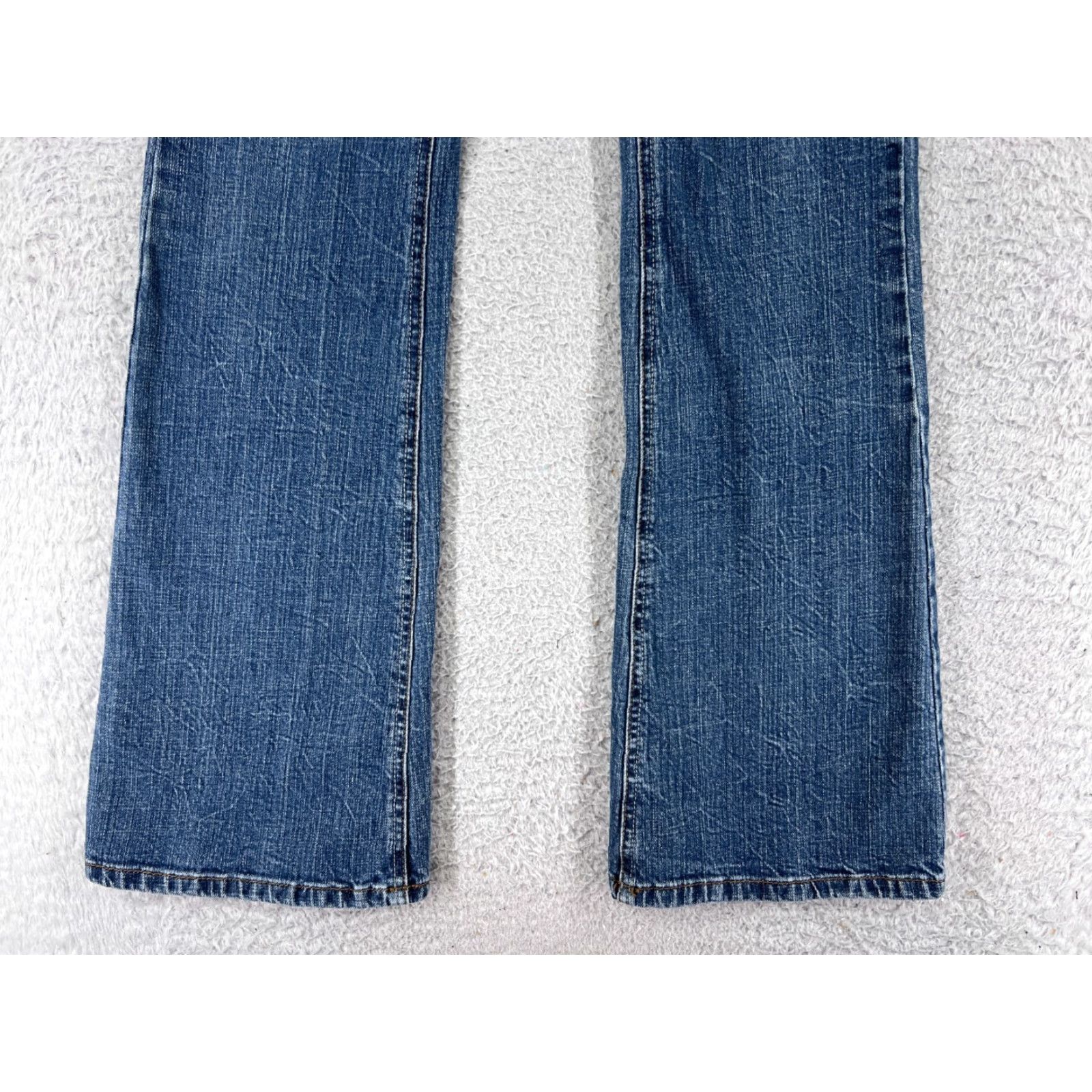 Vintage L.e.i. Jeans Womens 5 Blue Denim Flared Embellished Eagle Embroidery 27x31 Size 27" / US 4 / IT 40 - 2 Thumbnail