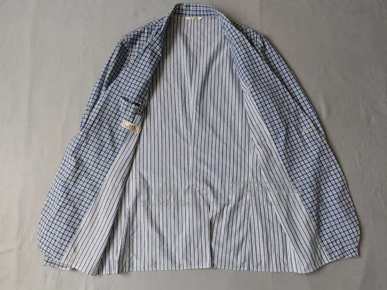 Hermes Hermes Casual Blazer Jacket, 100% Cotton, Blue and White P Size 48R - 5 Thumbnail