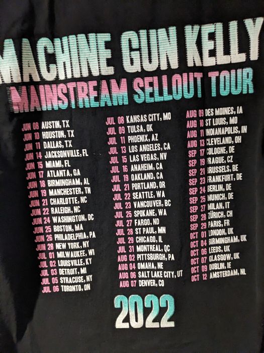 Tour Tee Machine Gun Kelly Mainstream Sellout Tour 2022 TShirt Grailed