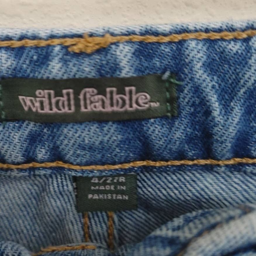 Other Wild Fable Highest Rise Mom Shorts Jean Denim "HAPPY" 4/27 Size 27" / US 4 / IT 40 - 2 Thumbnail