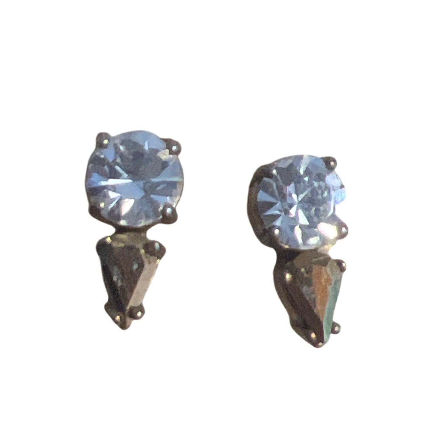 J.Crew J Crew Stud Earrings Stacked Crystals Clear Copper AB Gold T Size ONE SIZE - 1 Thumbnail
