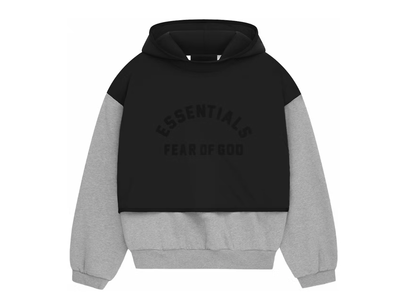 Essentials Nylon Fleece Hooded Sweater Light Heather Grey XS