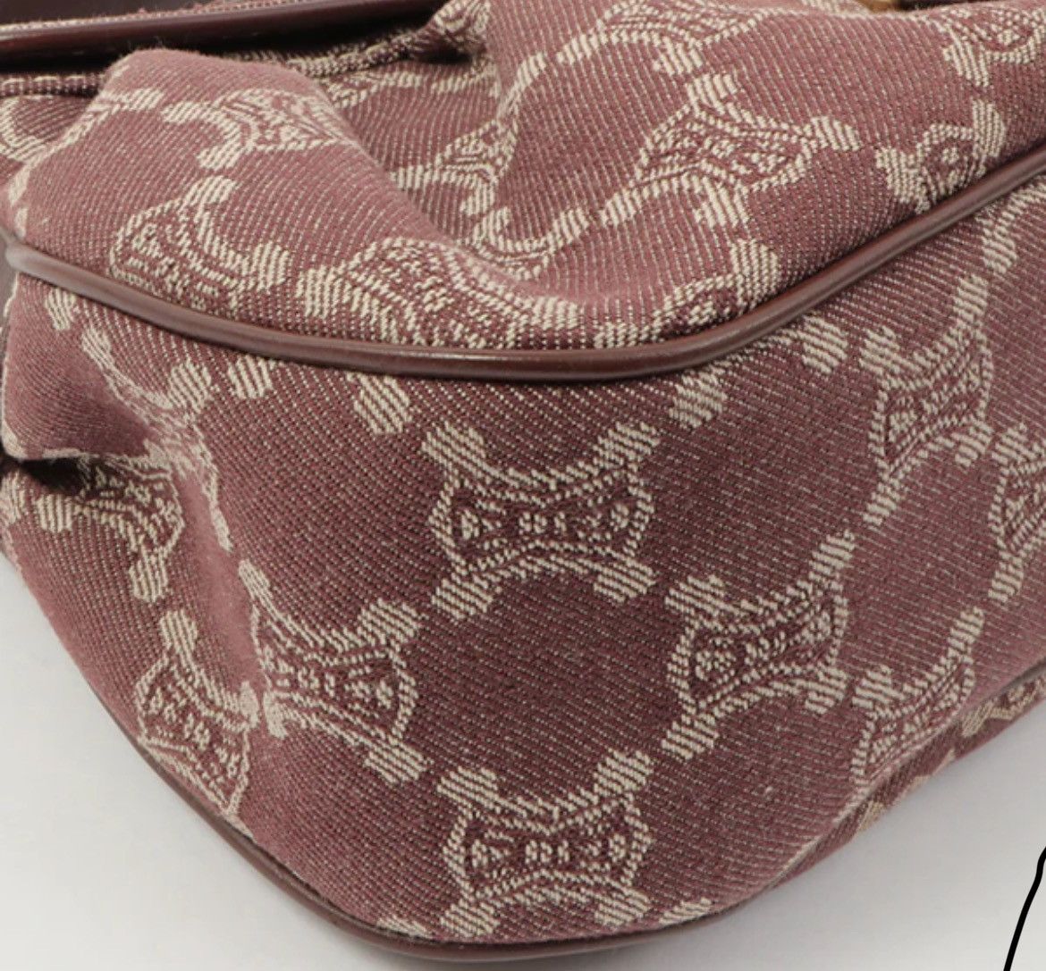 Celine Celine Macadam Pattern Logo Buckle Top Handle Bag Bordeaux Size ONE SIZE - 11 Thumbnail
