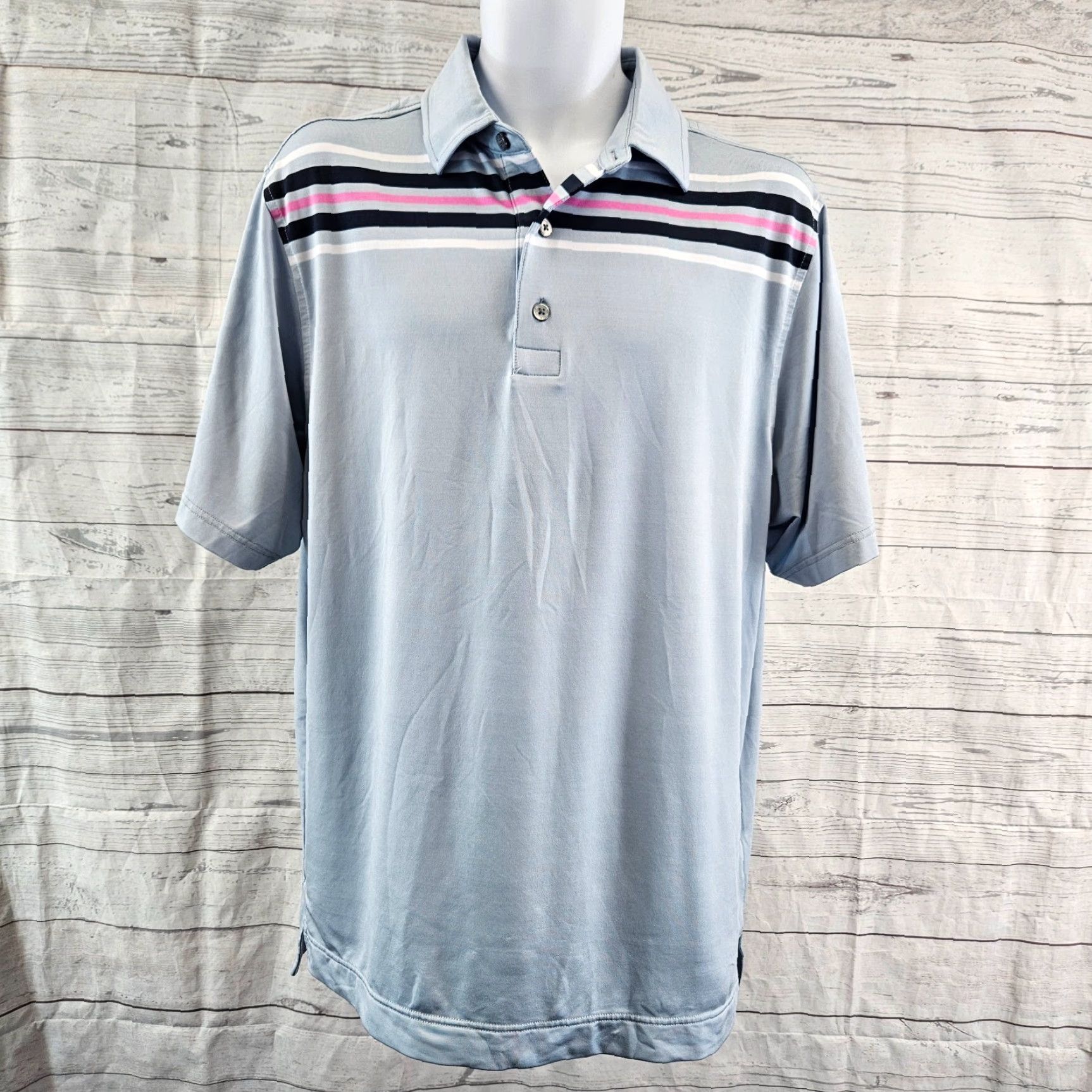 Footjoy FootJoy Mens Polo Short Sleeve Sz M Blue Pink Stripe Multicolor Striped Shirt Mens Size US M / EU 48-50 / 2 - 2 Thumbnail