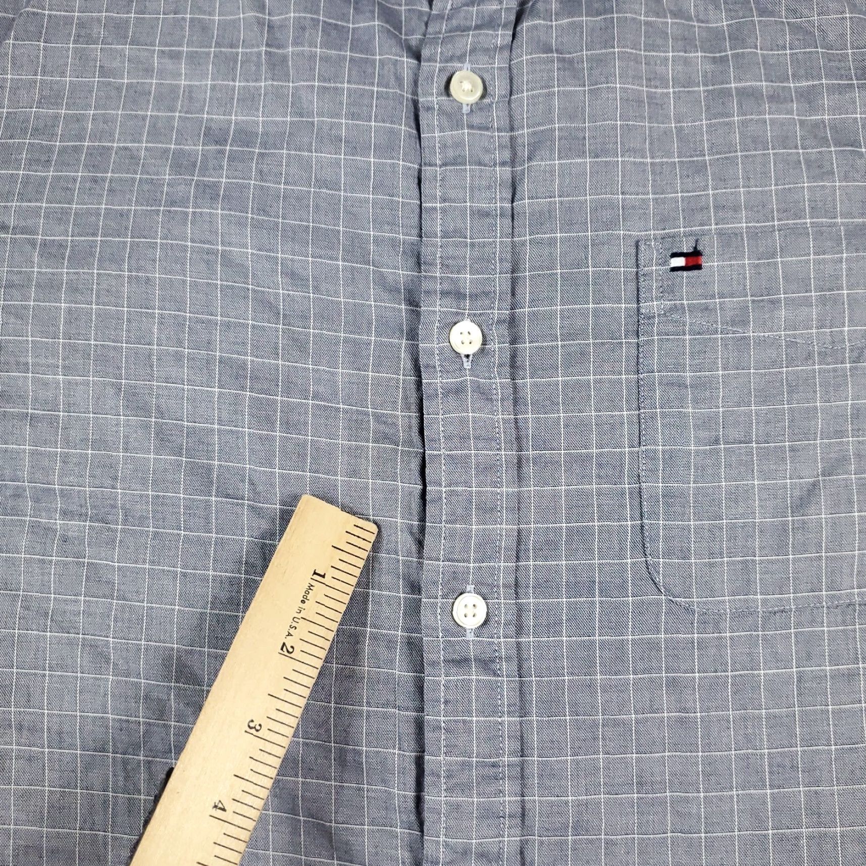 Tommy Hilfiger Tommy Hilfiger Button-Up Shirt Mens Large Blue Check Long Sleeve Casual Size US L / EU 52-54 / 3 - 3 Thumbnail