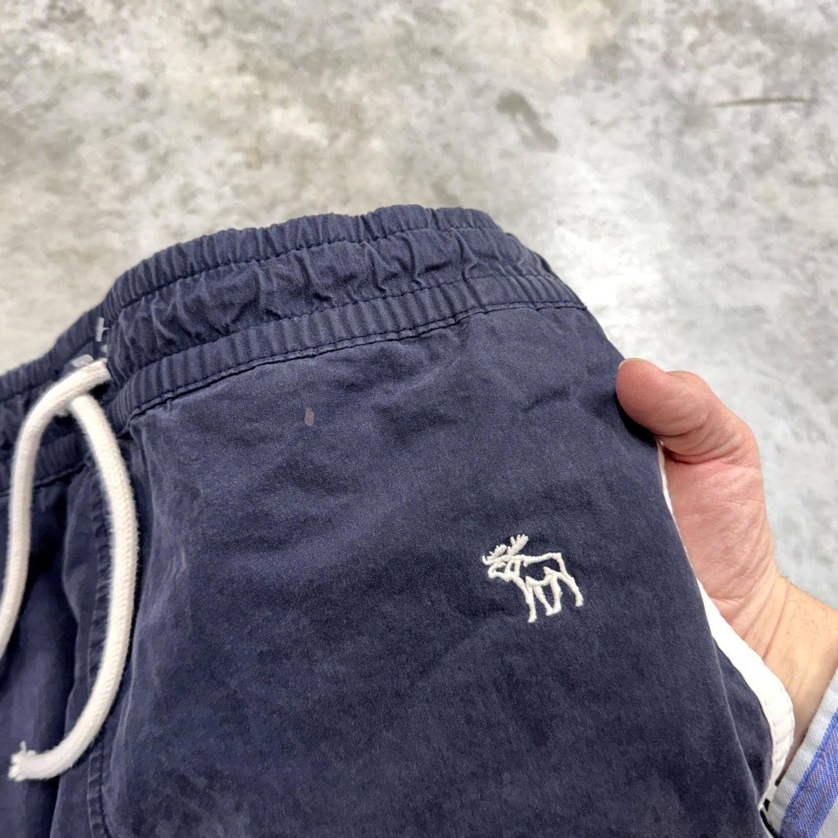 Abercrombie & Fitch Abercrombie & Fitch Pants Mens M Navy Side Stripe Drawstring Track Size US 31 - 3 Thumbnail