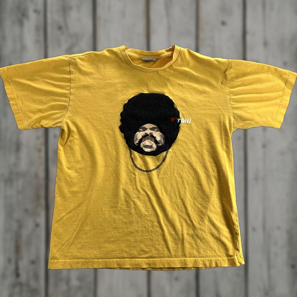 Vintage VINTAGE Club TMO Japan Graphic T-Shirt Mens Large Yellow Afro 90s Retro Tee Size US L / EU 52-54 / 3 - 1 Thumbnail